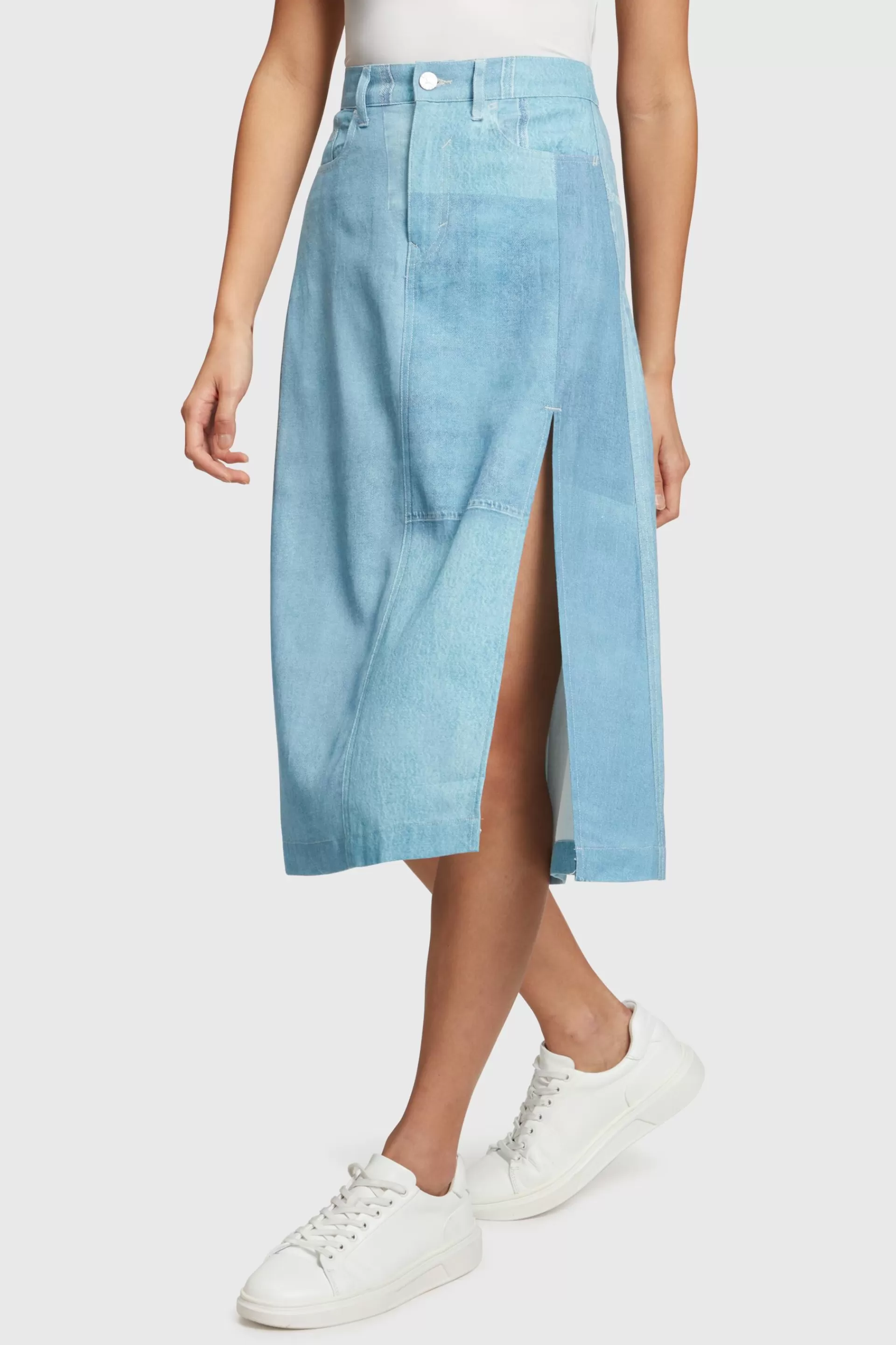 Denimrock mit Allover-Print-ESPRIT Discount