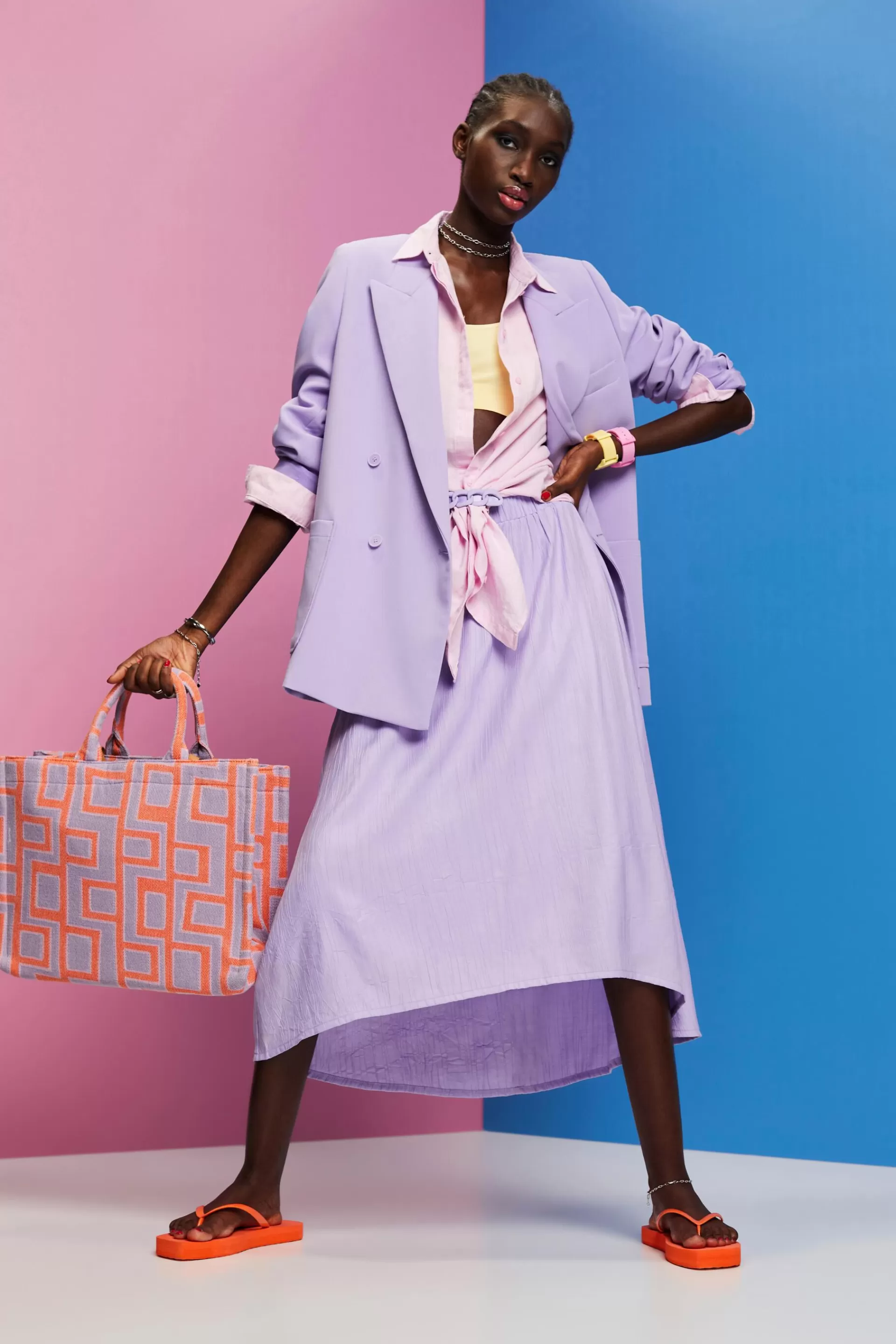 Doppelreihiger Crêpe-Blazer-ESPRIT Cheap