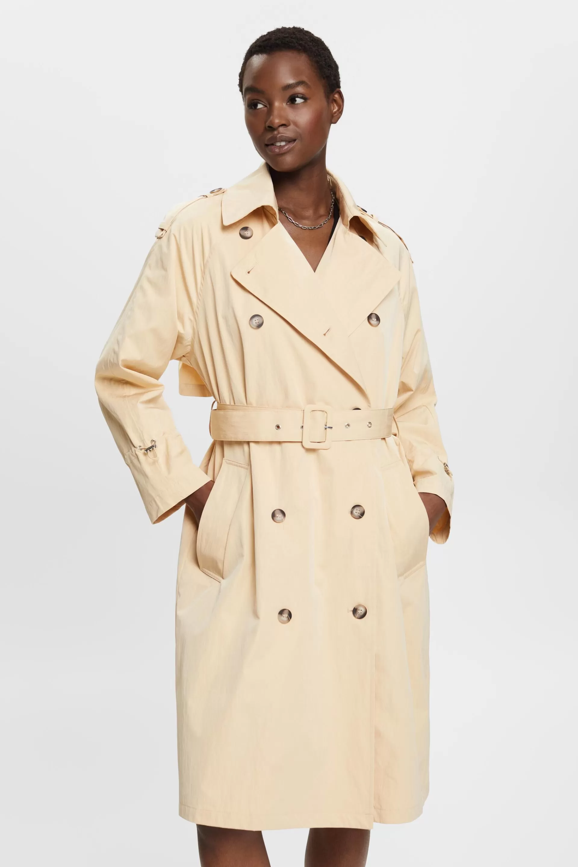 Doppelreihiger Trenchcoat mit Gürtel-ESPRIT Flash Sale