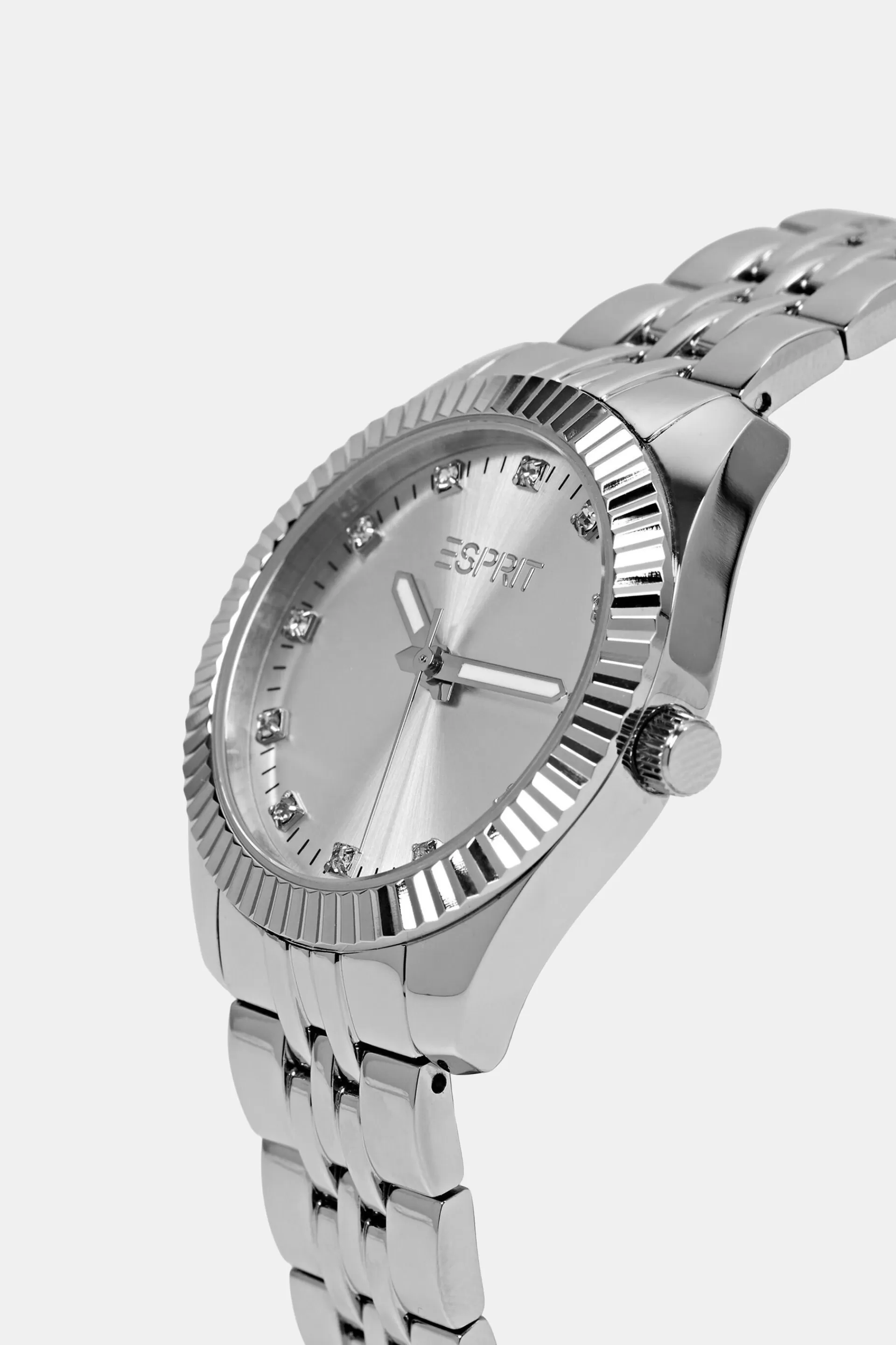 Edelstahluhr mit Zirkonia-Besatz-ESPRIT Cheap