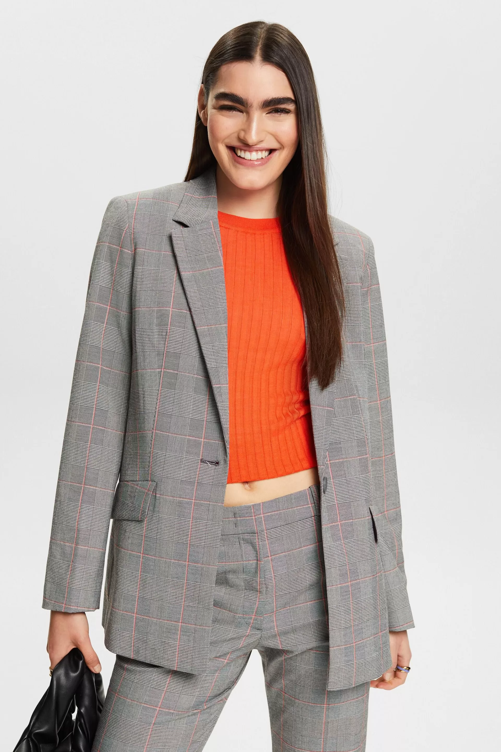 Einreihiger Blazer im Karodesign-ESPRIT Best