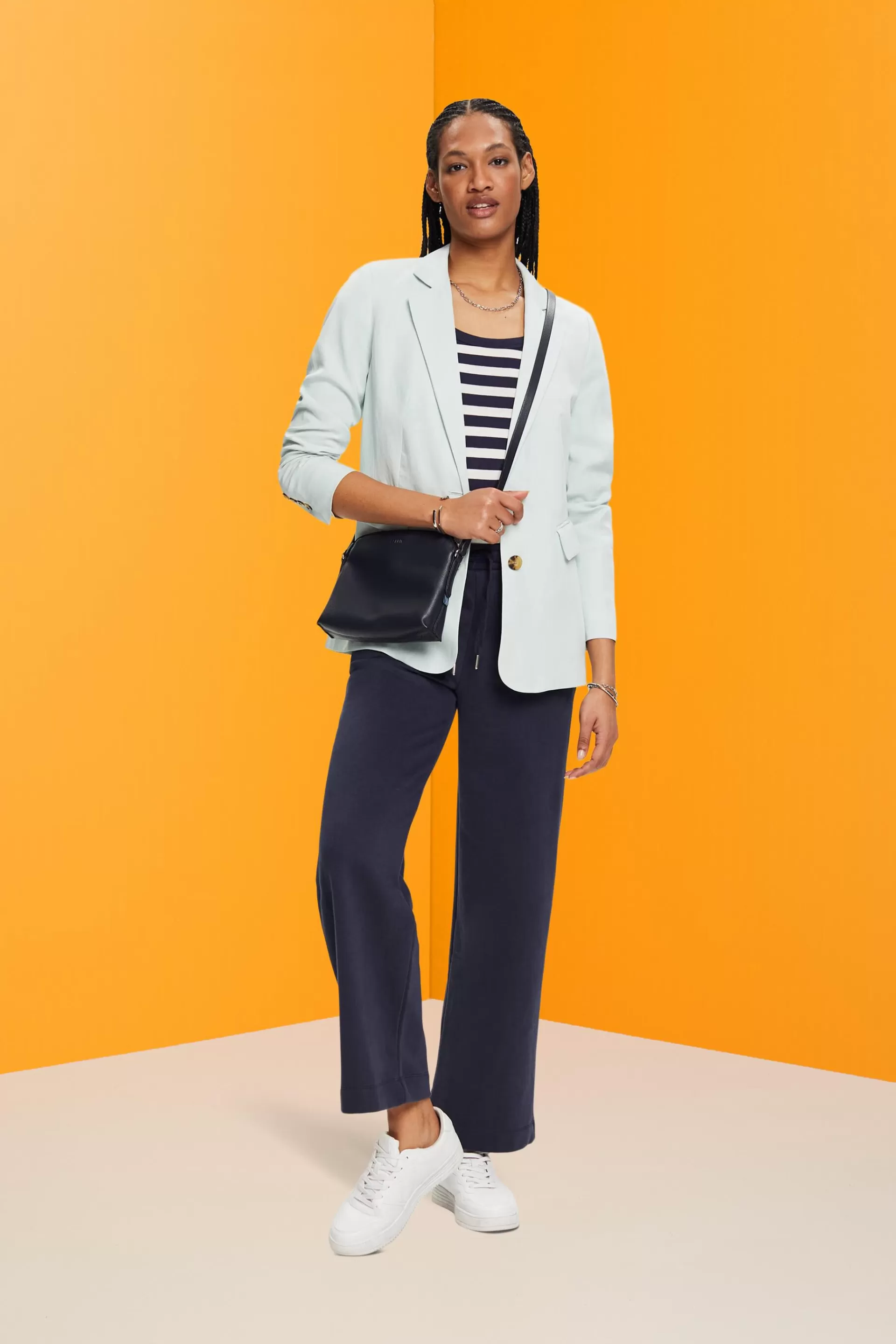 Einreihiger Blazer mit Leinen-ESPRIT Online