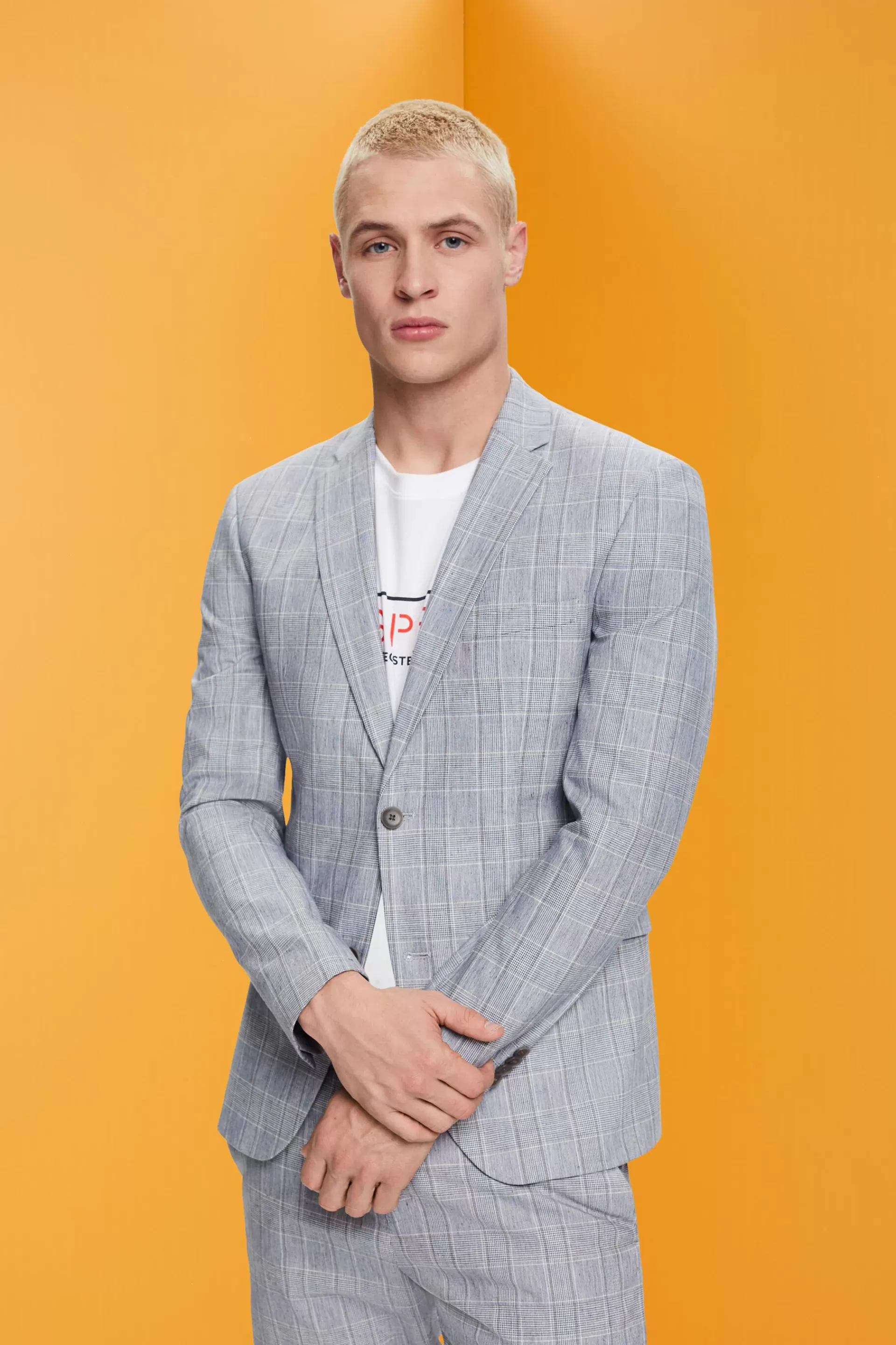 Einreihiger Karoblazer in schmaler Passform-ESPRIT Flash Sale