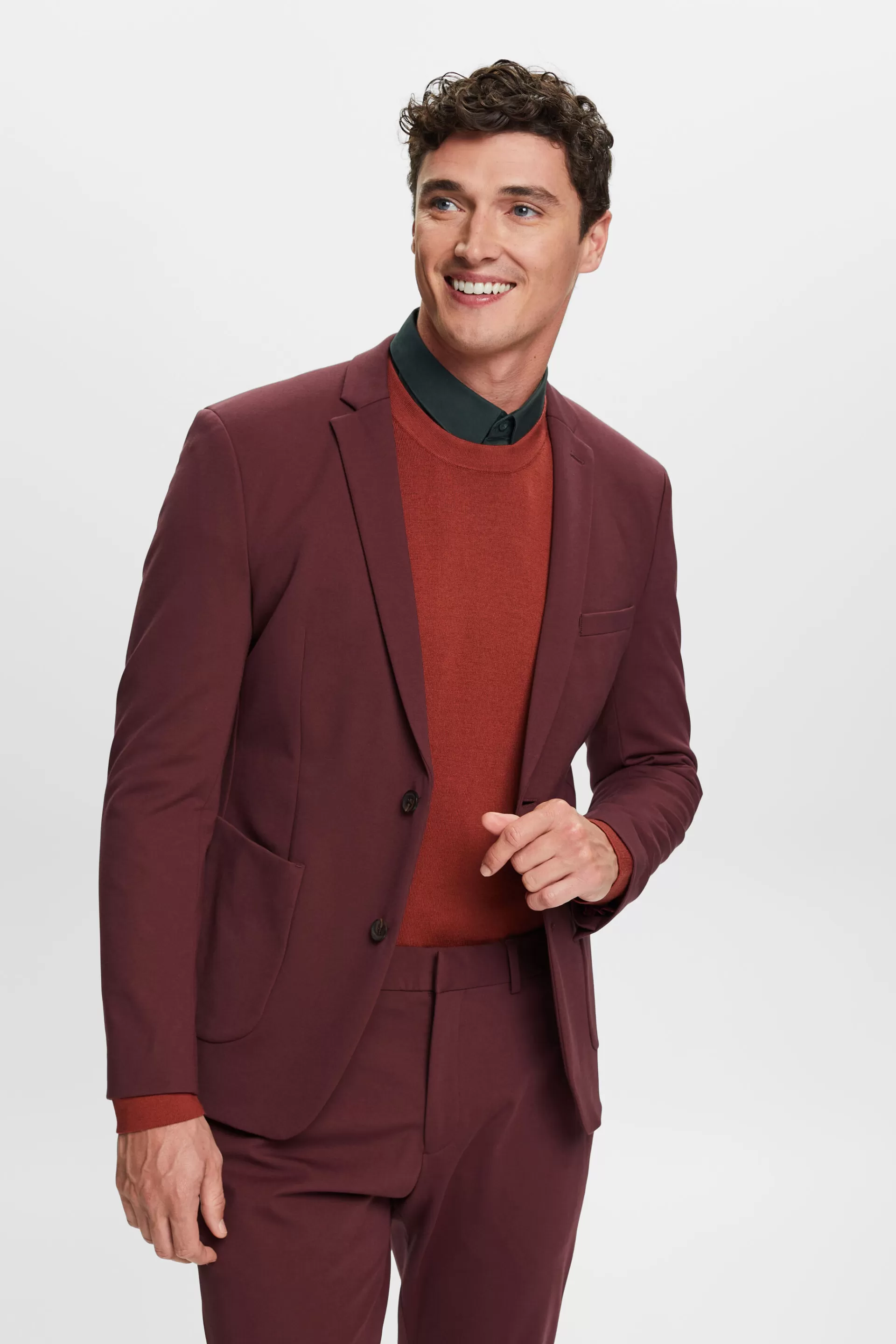 Einreihiger Piqué-Jersey-Blazer-ESPRIT Fashion