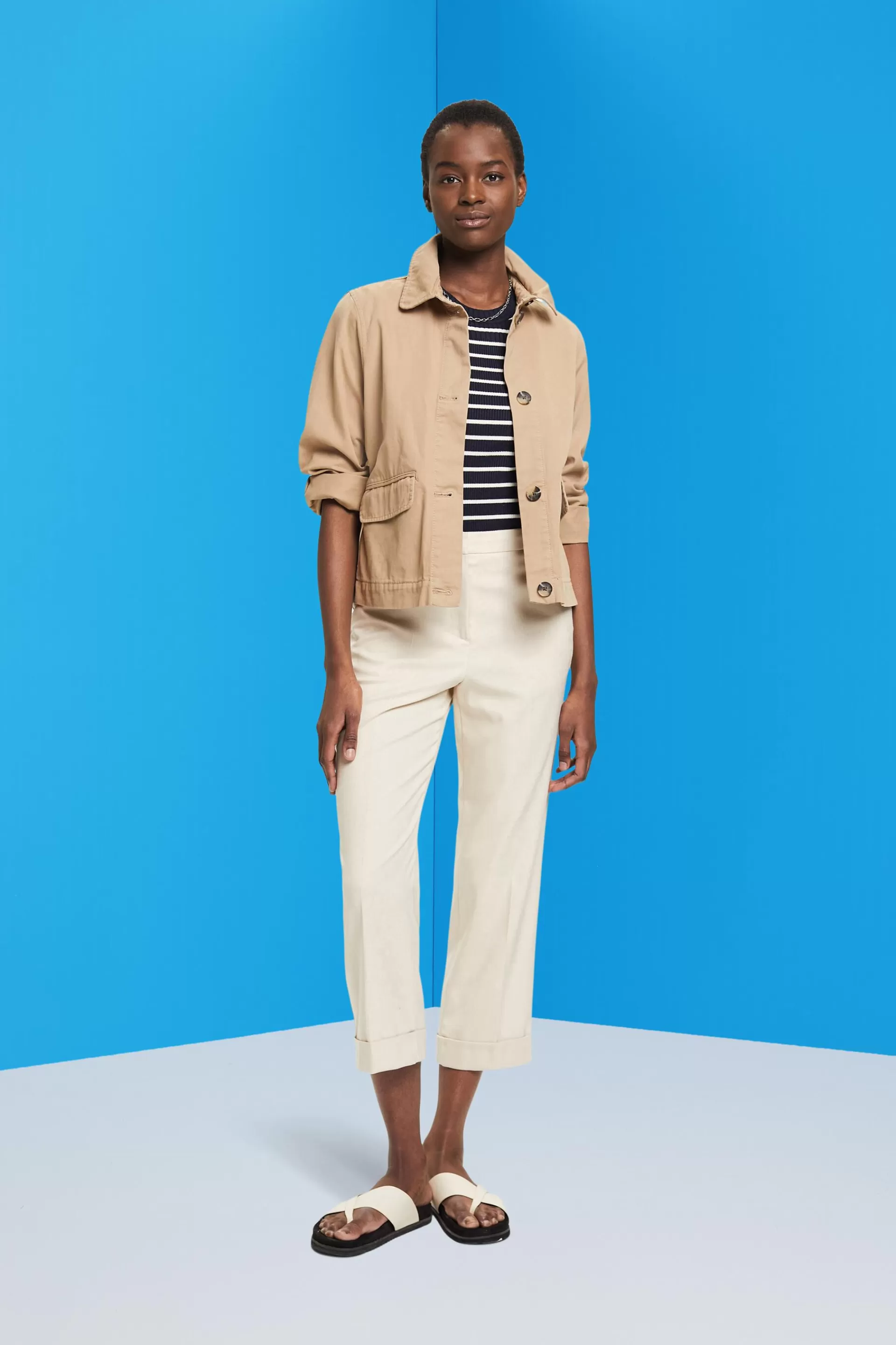 Elegante Cropped-Hose mit hohem Bund-ESPRIT Best