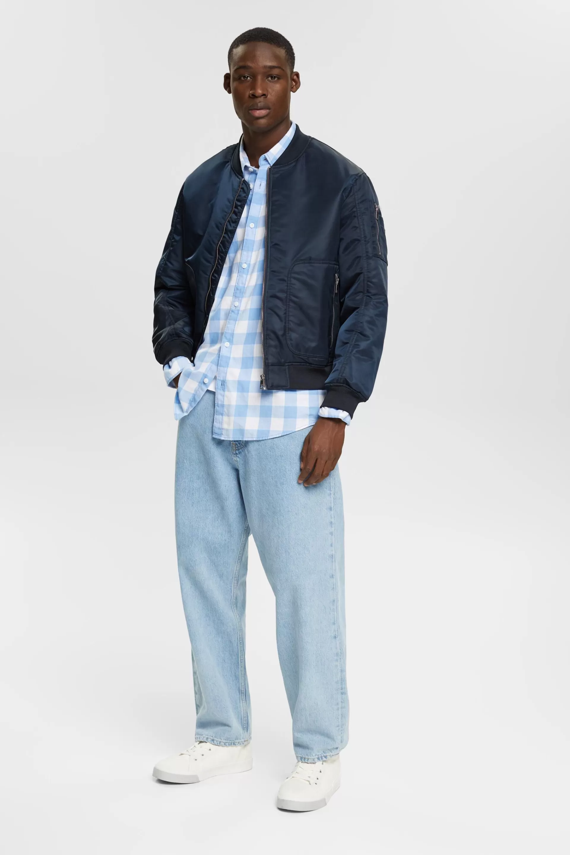 Flanellhemd mit Vichy-Karo, nachhaltige Baumwolle-ESPRIT Store