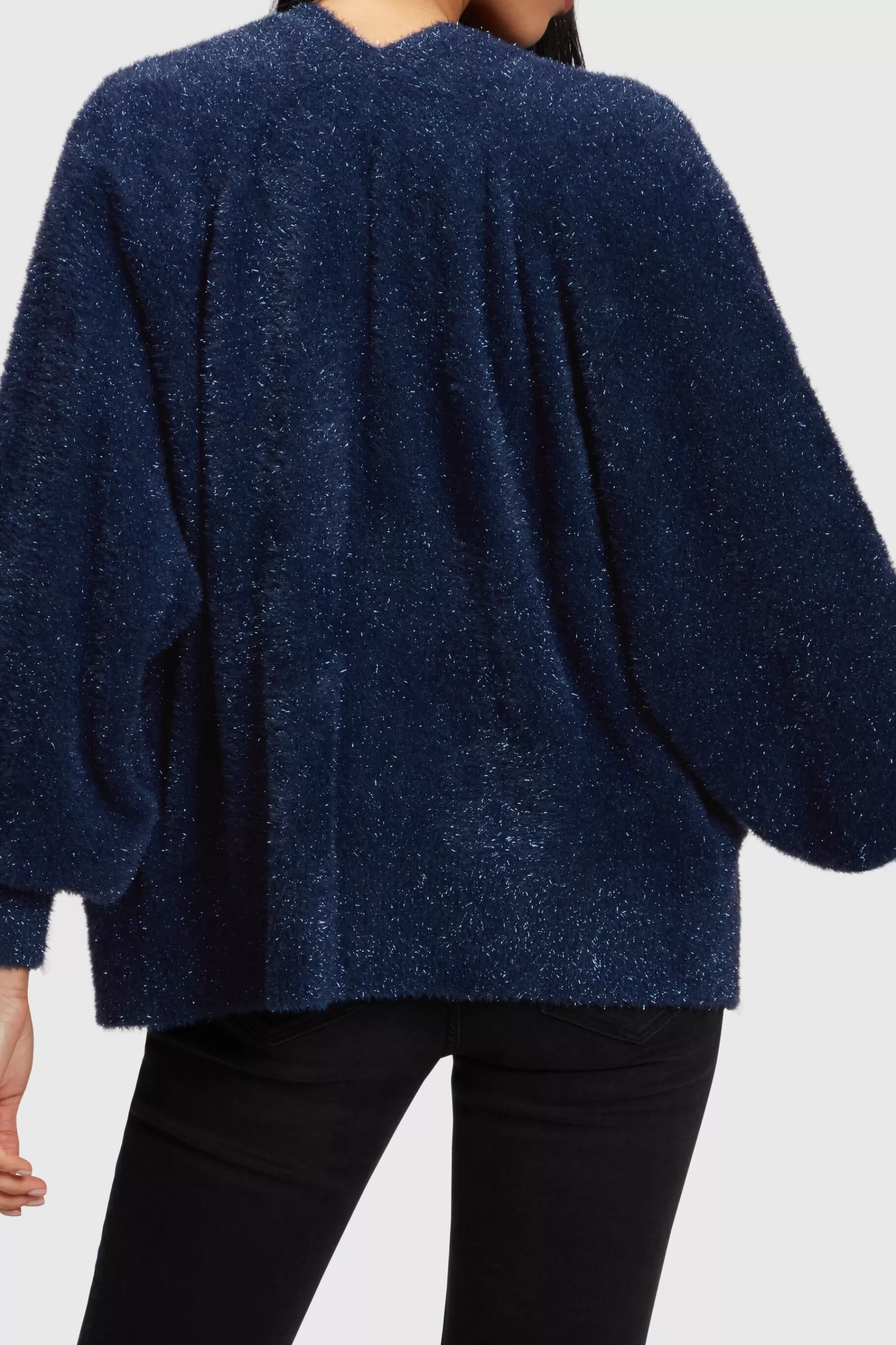 Flauschiger Oversize-Cardigan in Metallic-Optik-ESPRIT Clearance