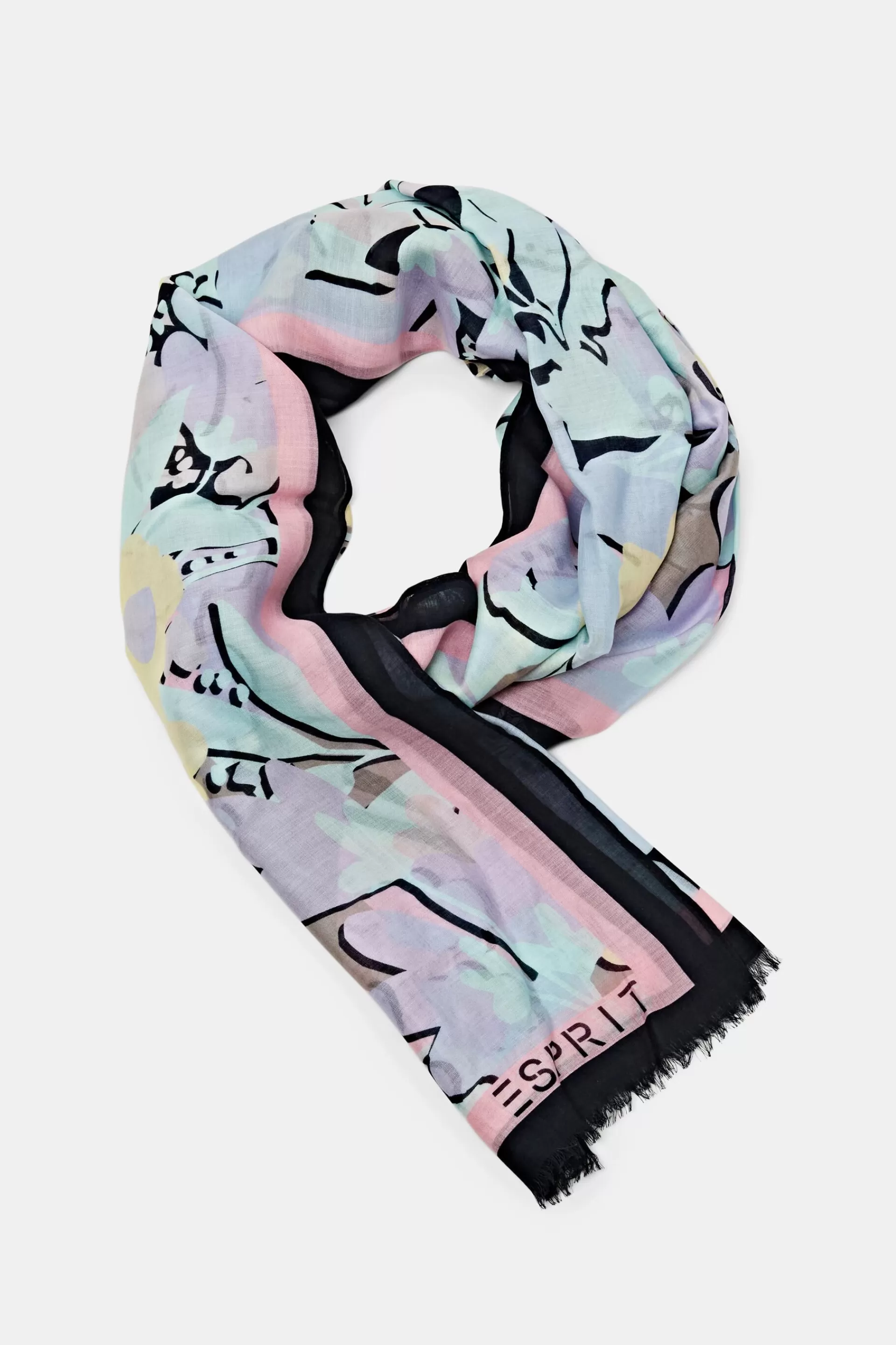 Fransenschal mit Print-ESPRIT Discount