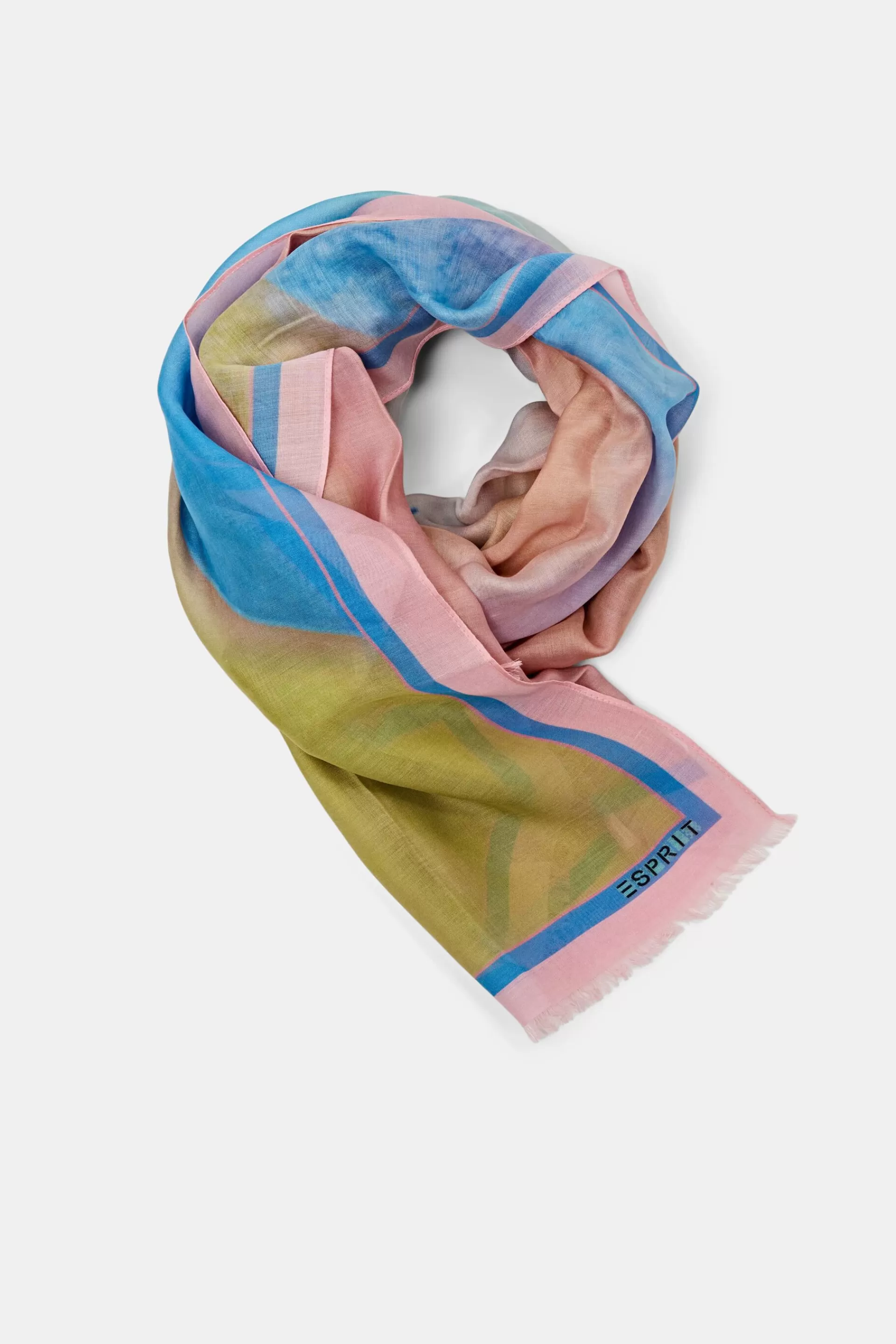Fransenschal mit Print-ESPRIT New