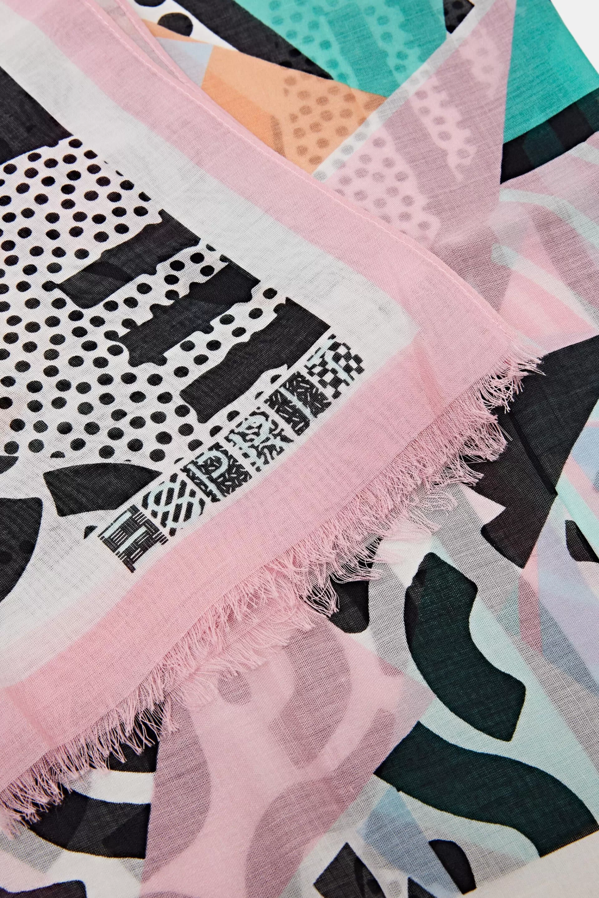 Fransenschal mit Print-ESPRIT New