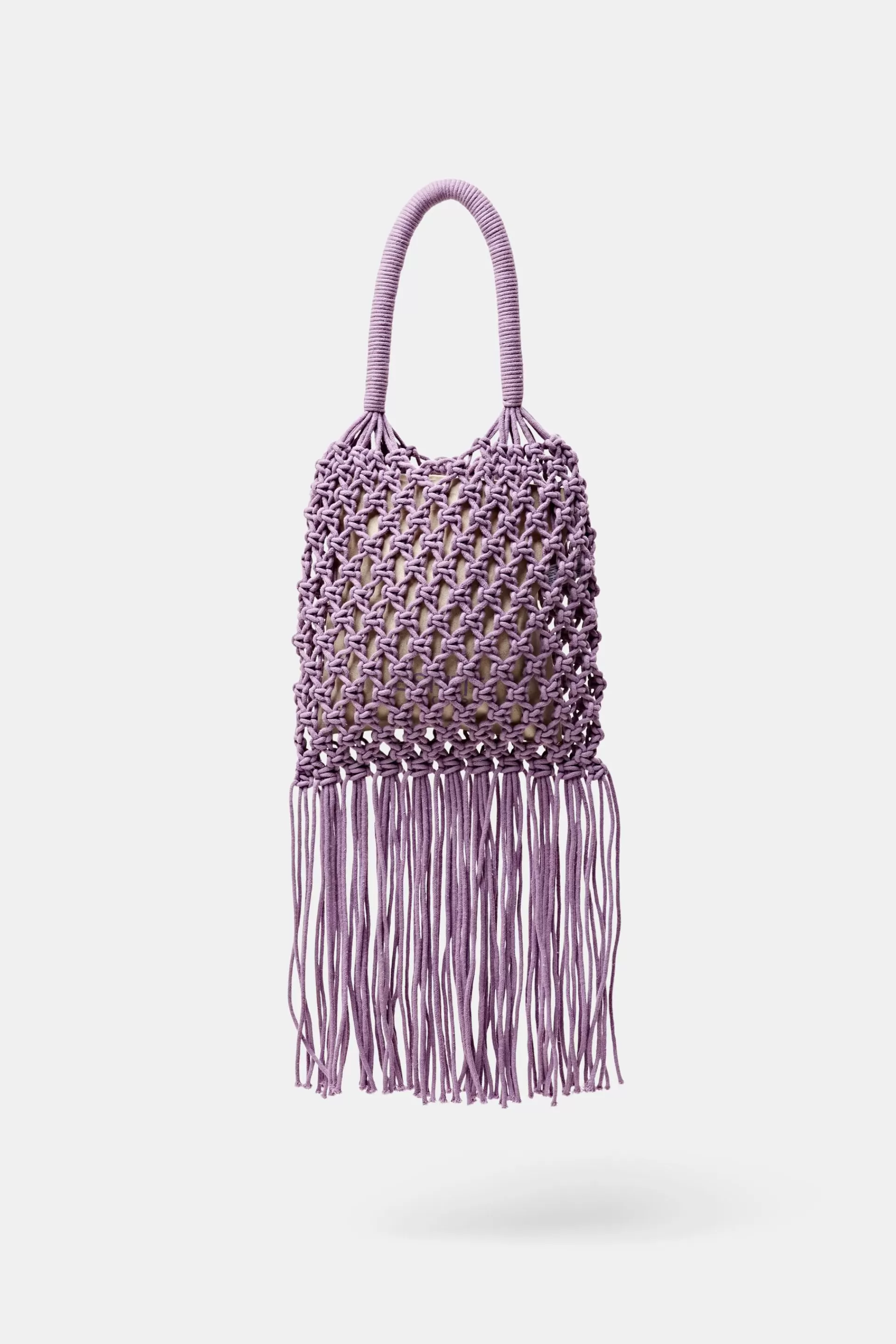 Gehäkelte Tote Bag mit Streifen und Tasseln-ESPRIT Online