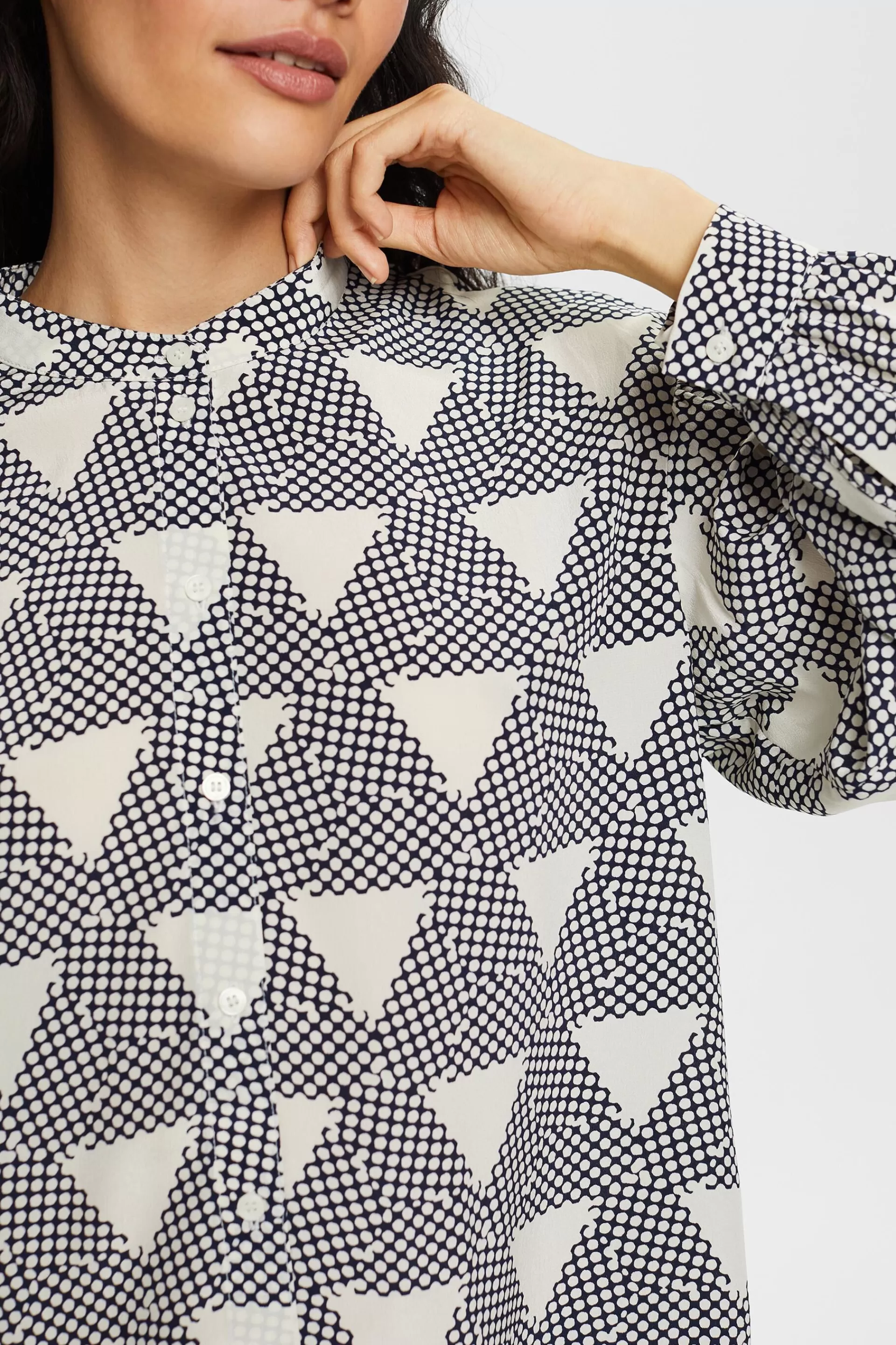 Gemusterte Bluse, 100 % Seide-ESPRIT Cheap