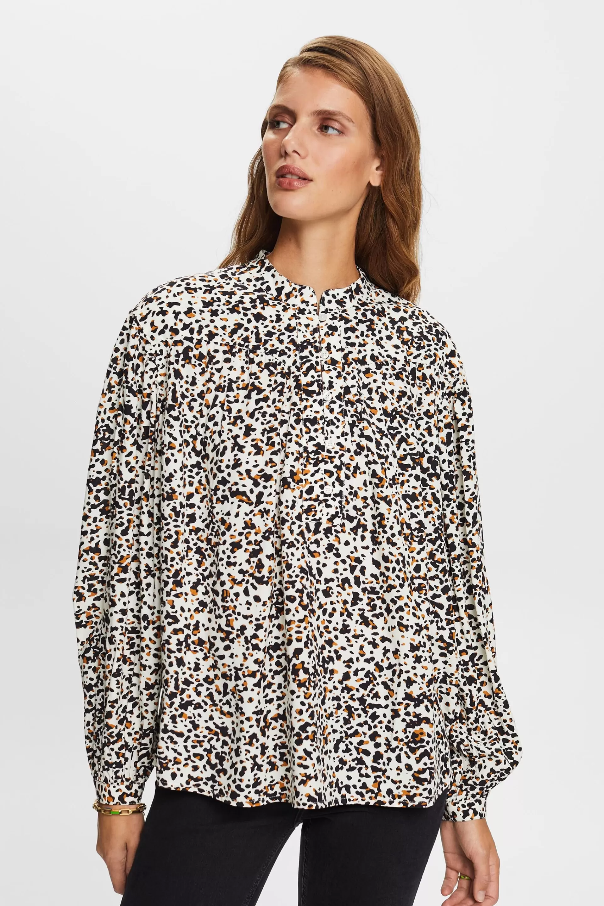 Gemusterte Bluse in lockerer Passform-ESPRIT Hot
