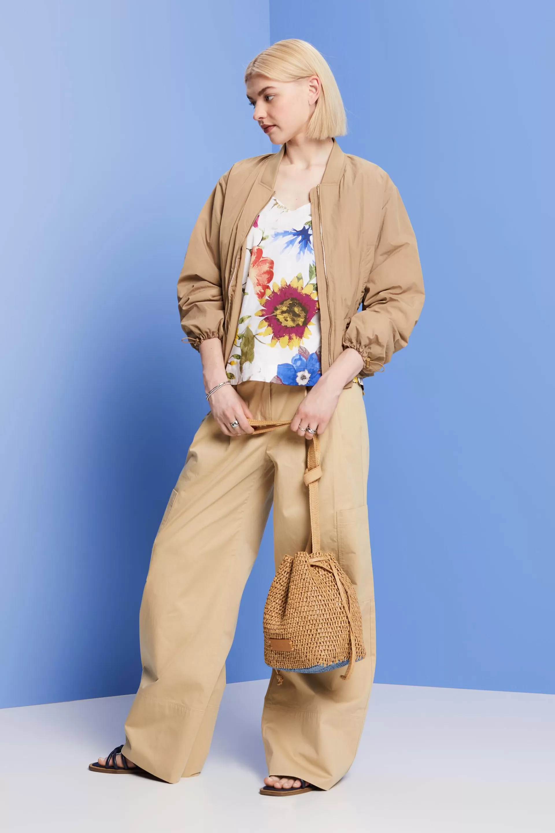 Gemusterte Bluse mit Schleifen-ESPRIT Best