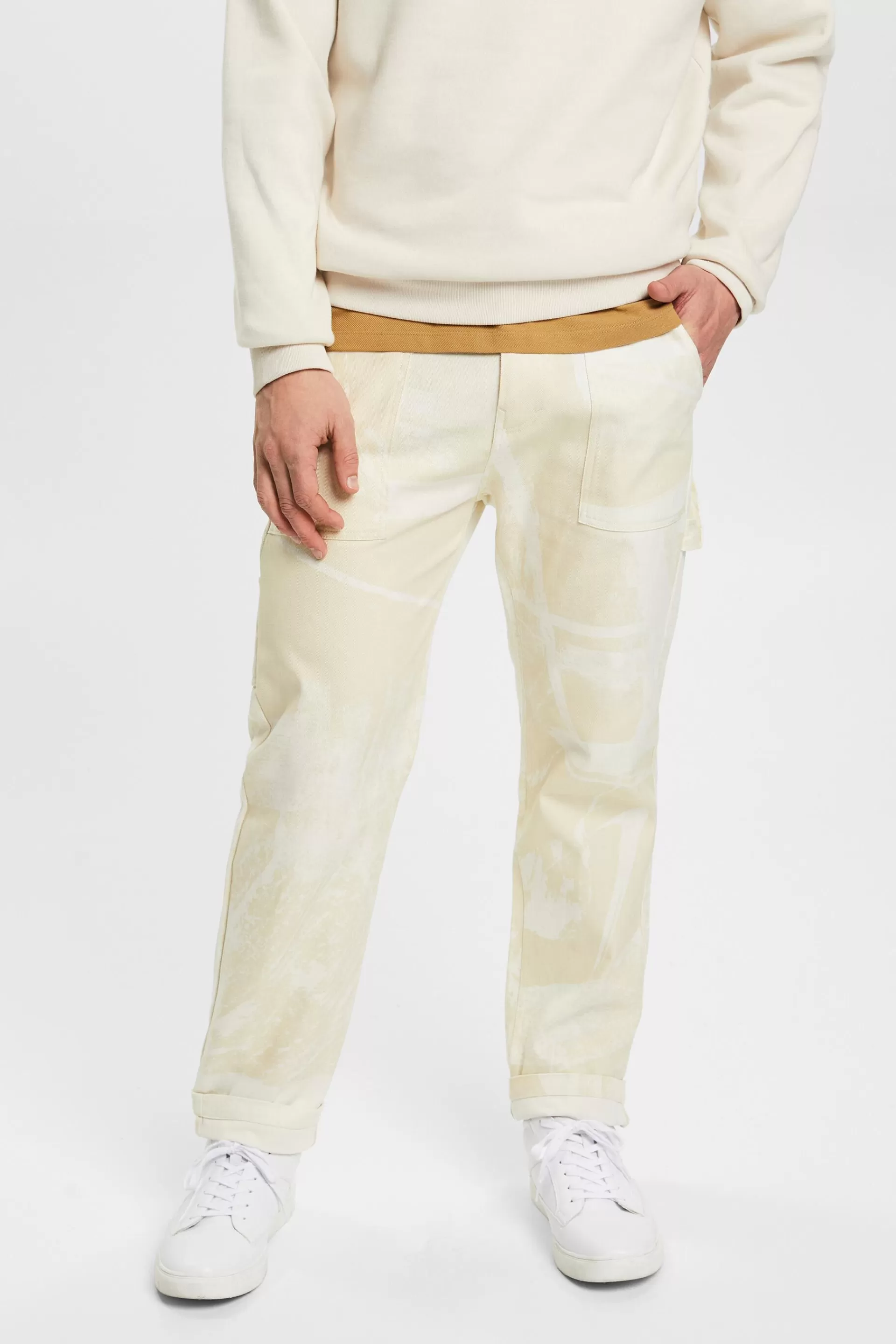 Gemusterte Cargohose mit geradem Bein-ESPRIT Fashion