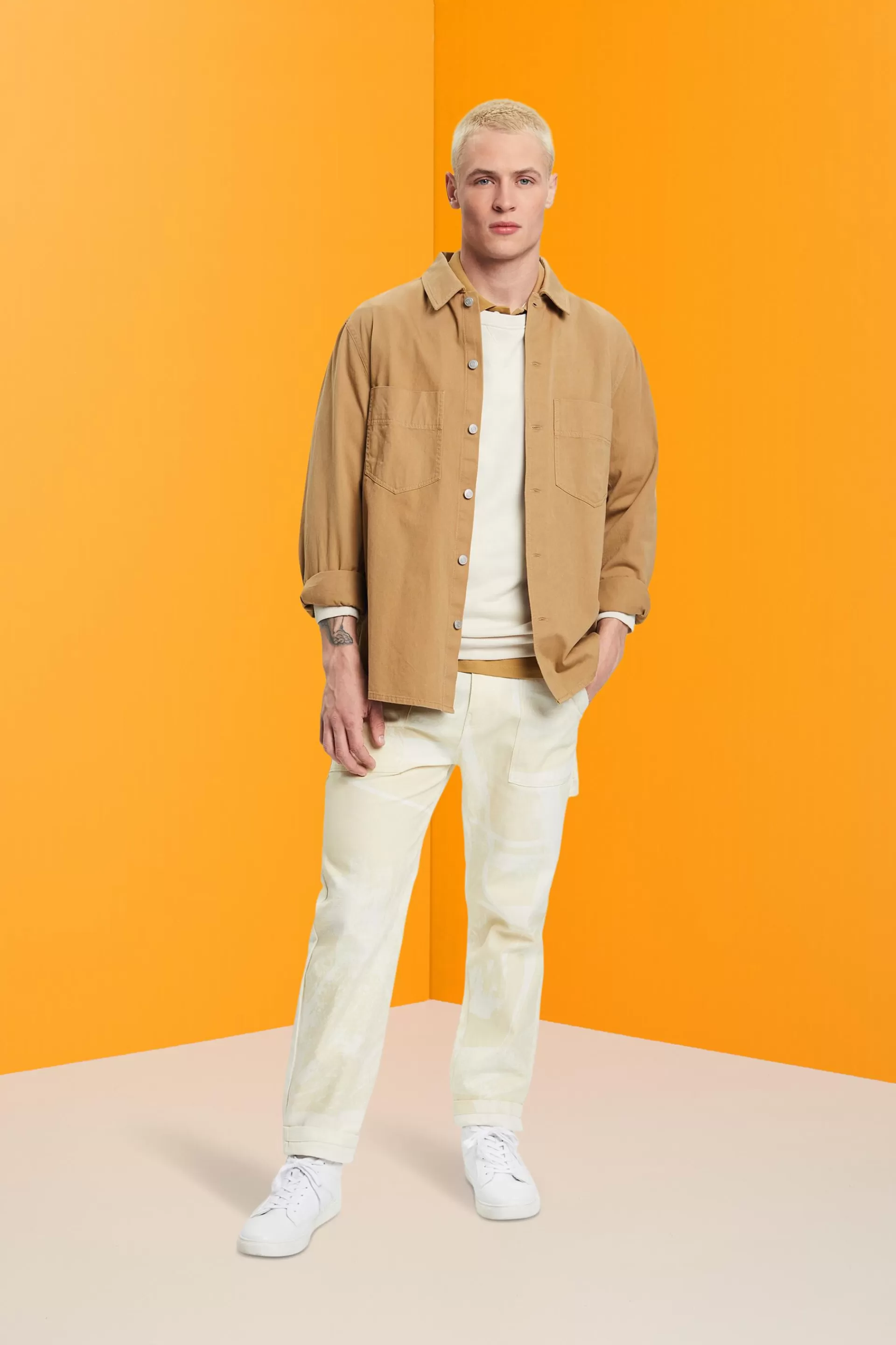 Gemusterte Cargohose mit geradem Bein-ESPRIT Fashion