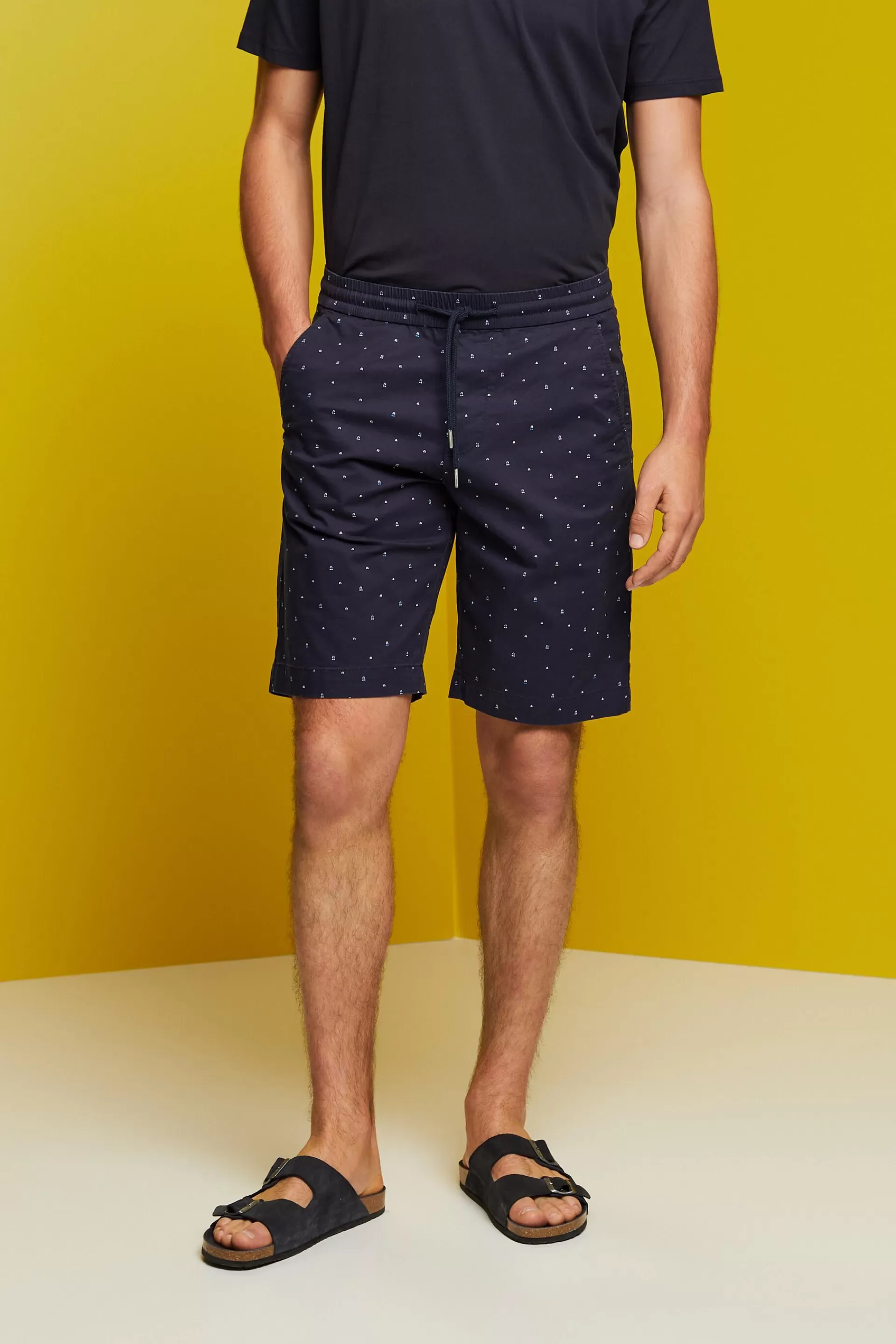 Gemusterte Pull-on-Shorts, Baumwollstretch-ESPRIT Online