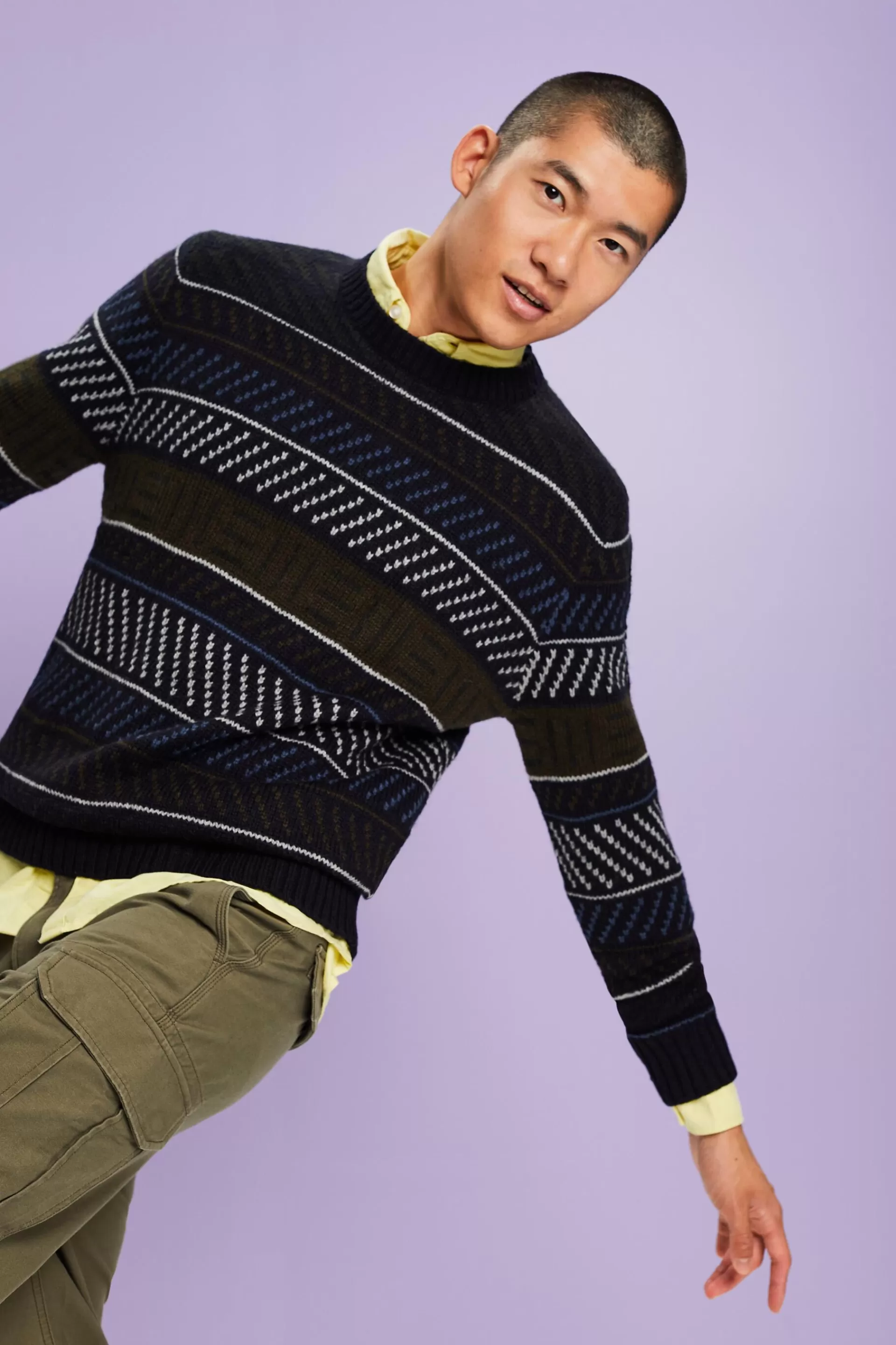 Gemusterter Pullover aus Wollmix-ESPRIT Hot