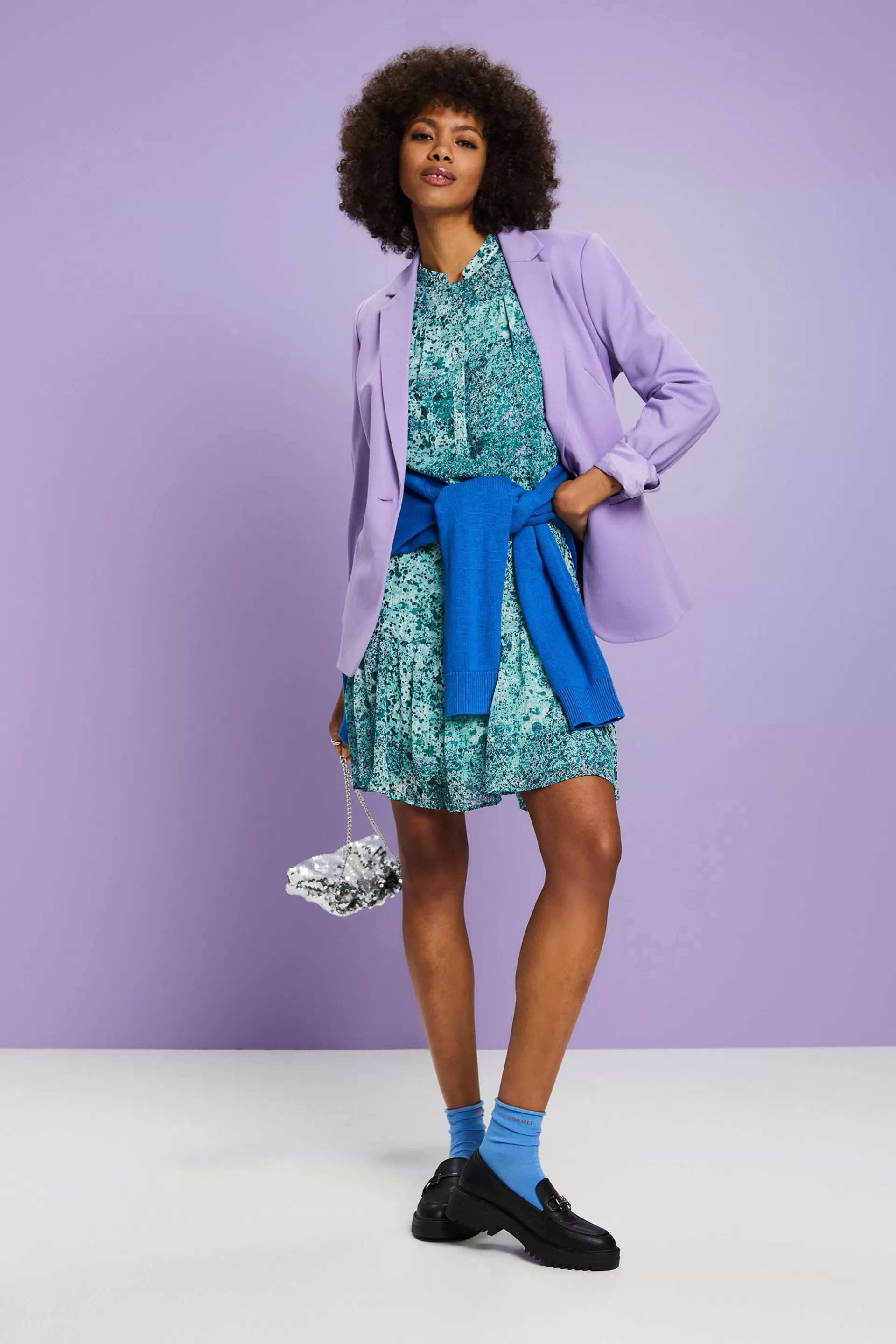 Gemustertes Chiffon-Minikleid-ESPRIT Fashion