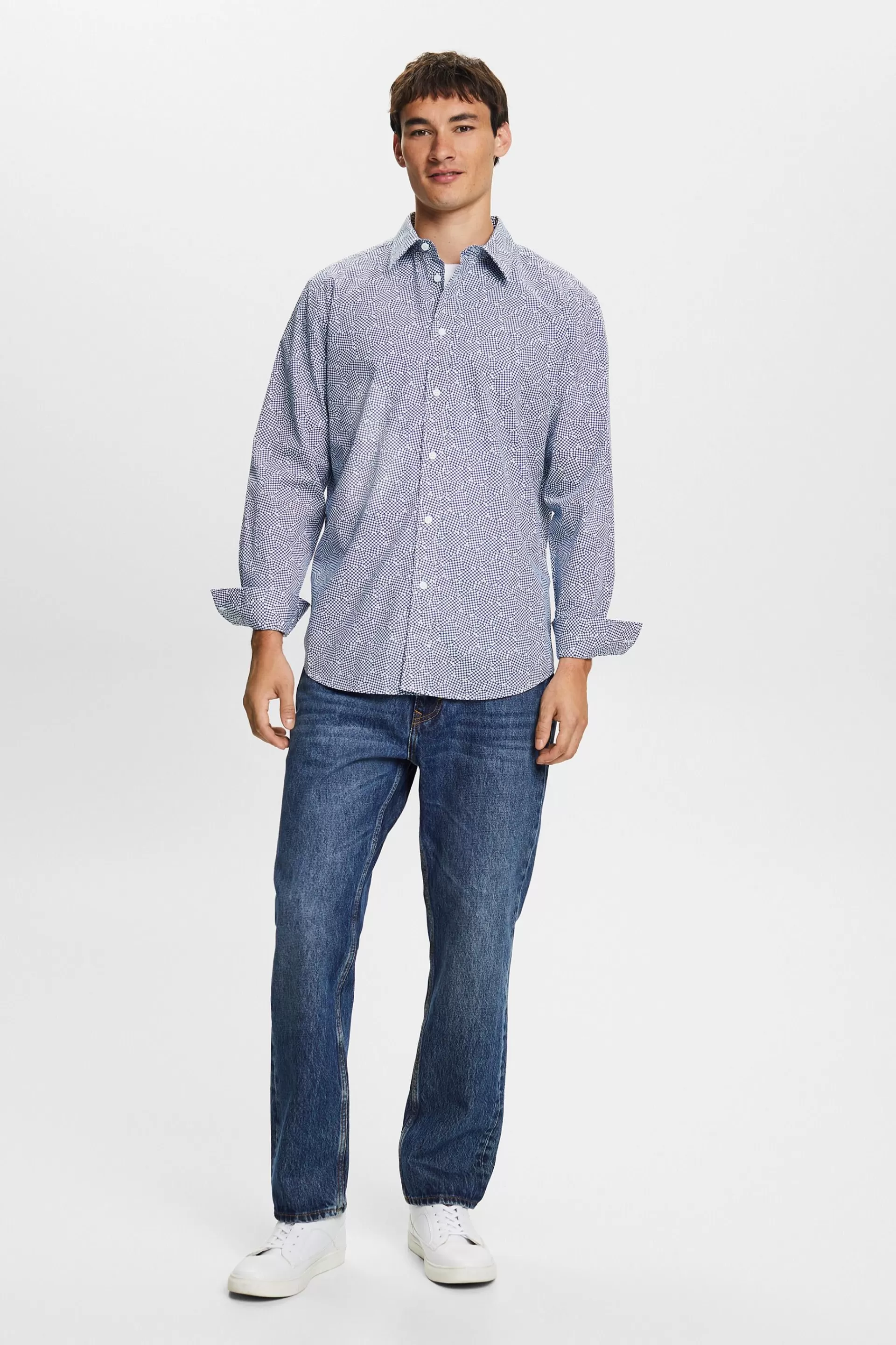 Gemustertes Hemd, 100 % Baumwolle-ESPRIT Cheap