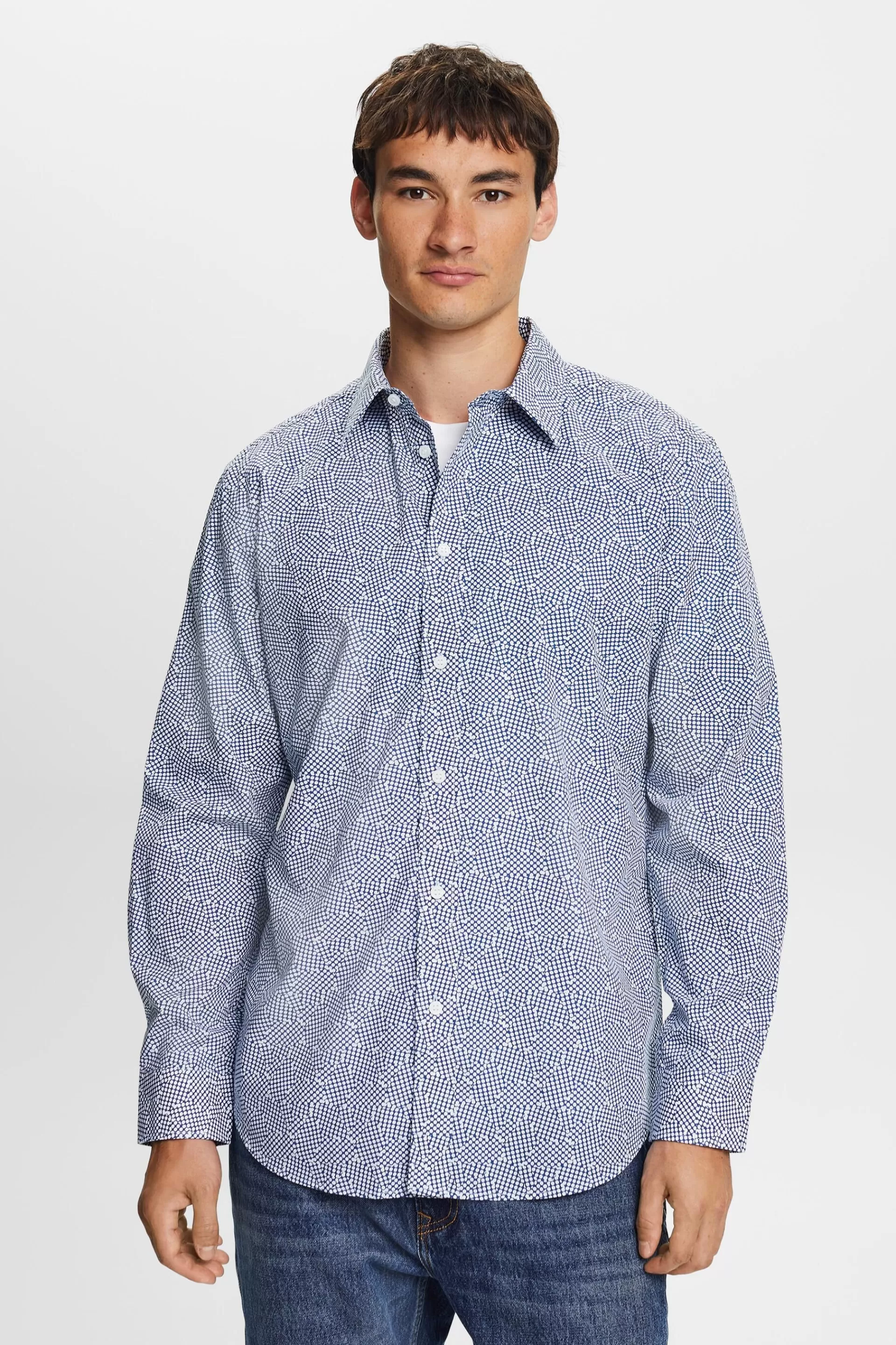 Gemustertes Hemd, 100 % Baumwolle-ESPRIT Cheap