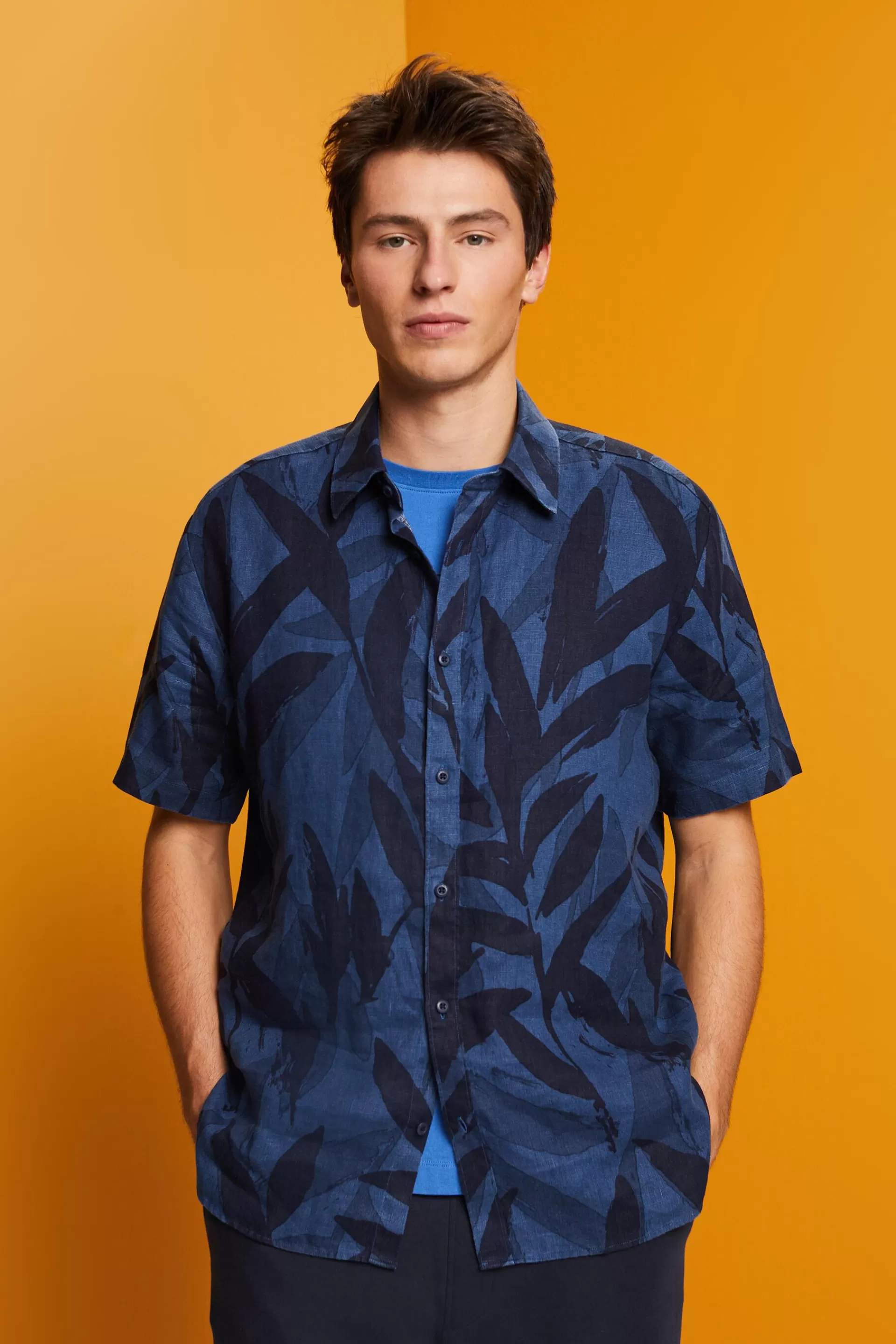 Gemustertes Kurzarm-Hemd, 100% Baumwolle-ESPRIT Cheap
