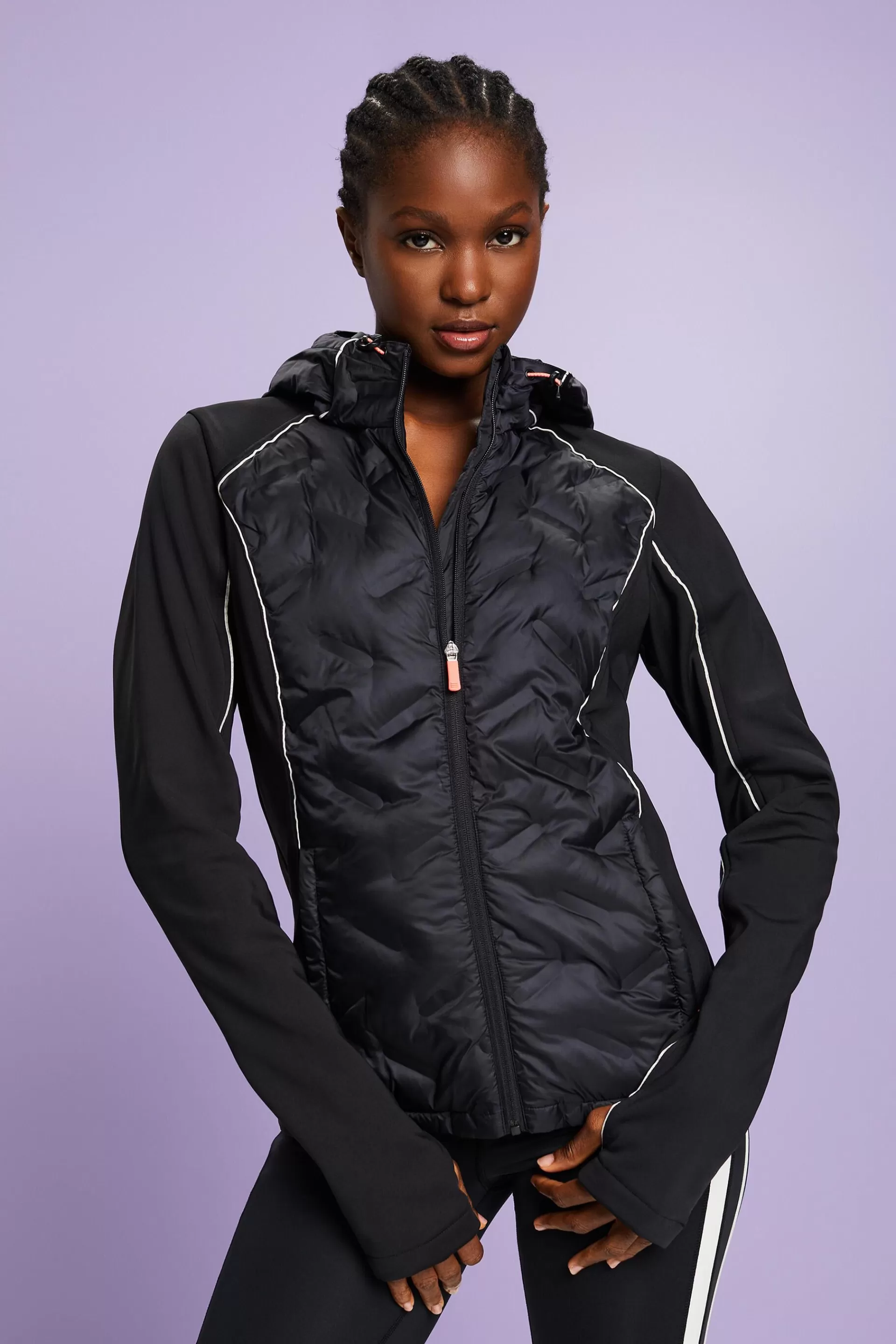 Gepolsterte Active Jacke mit Kapuze-ESPRIT Discount
