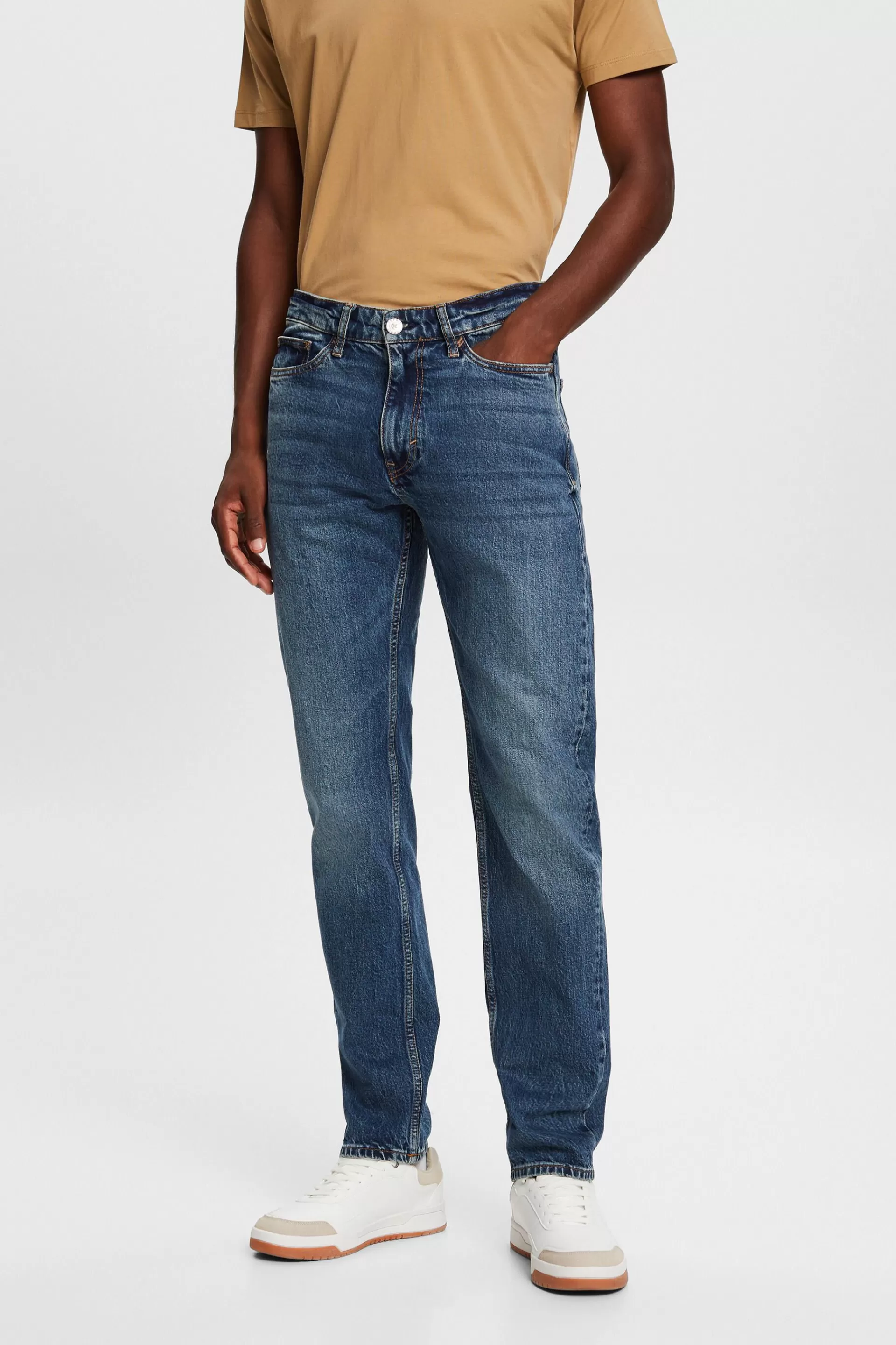 Gerade Jeans mit mittelhohem Bund-ESPRIT Hot