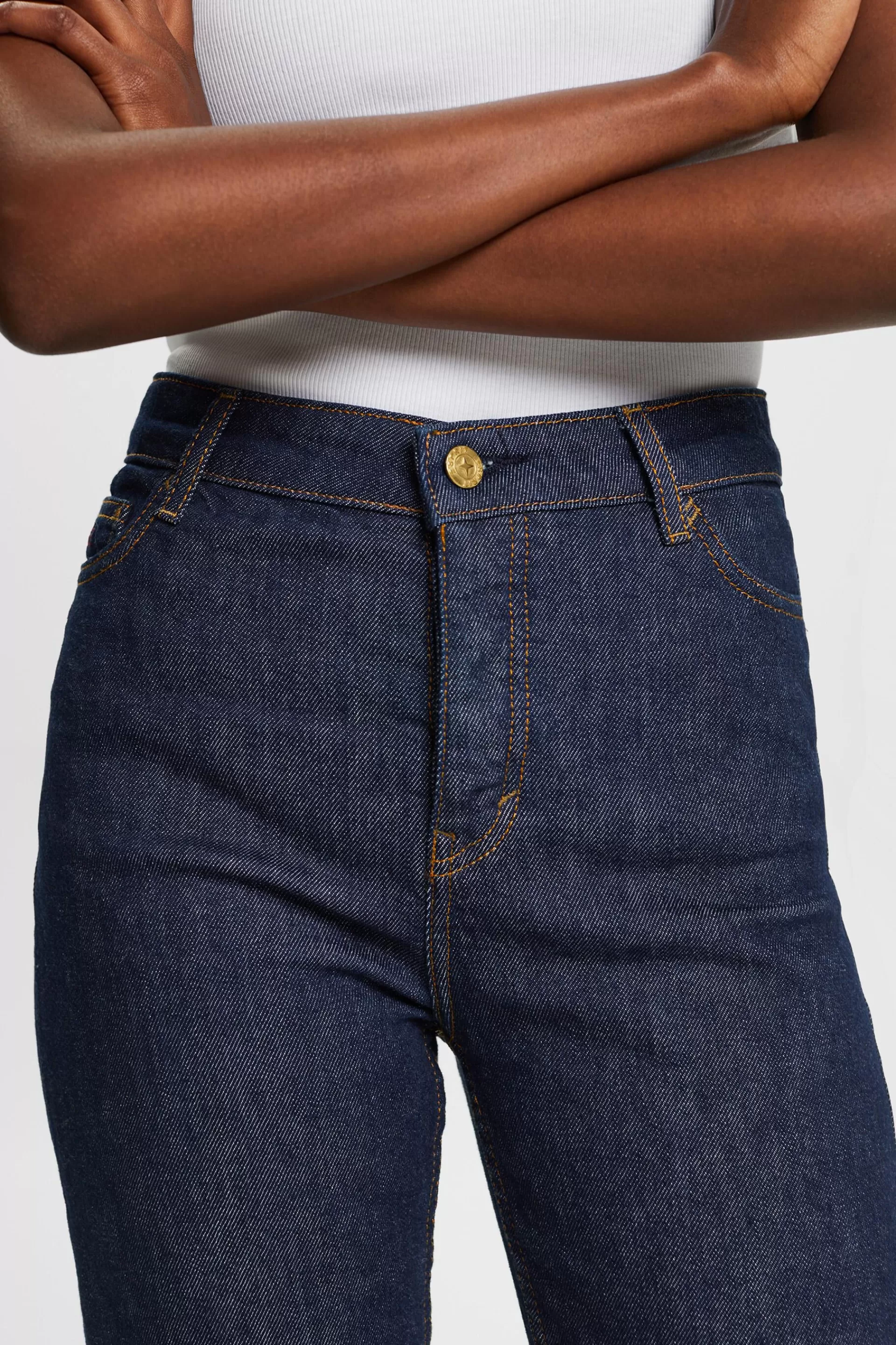 Gerade Premium-Selvedge-Jeans mit hohem Bund-ESPRIT Sale