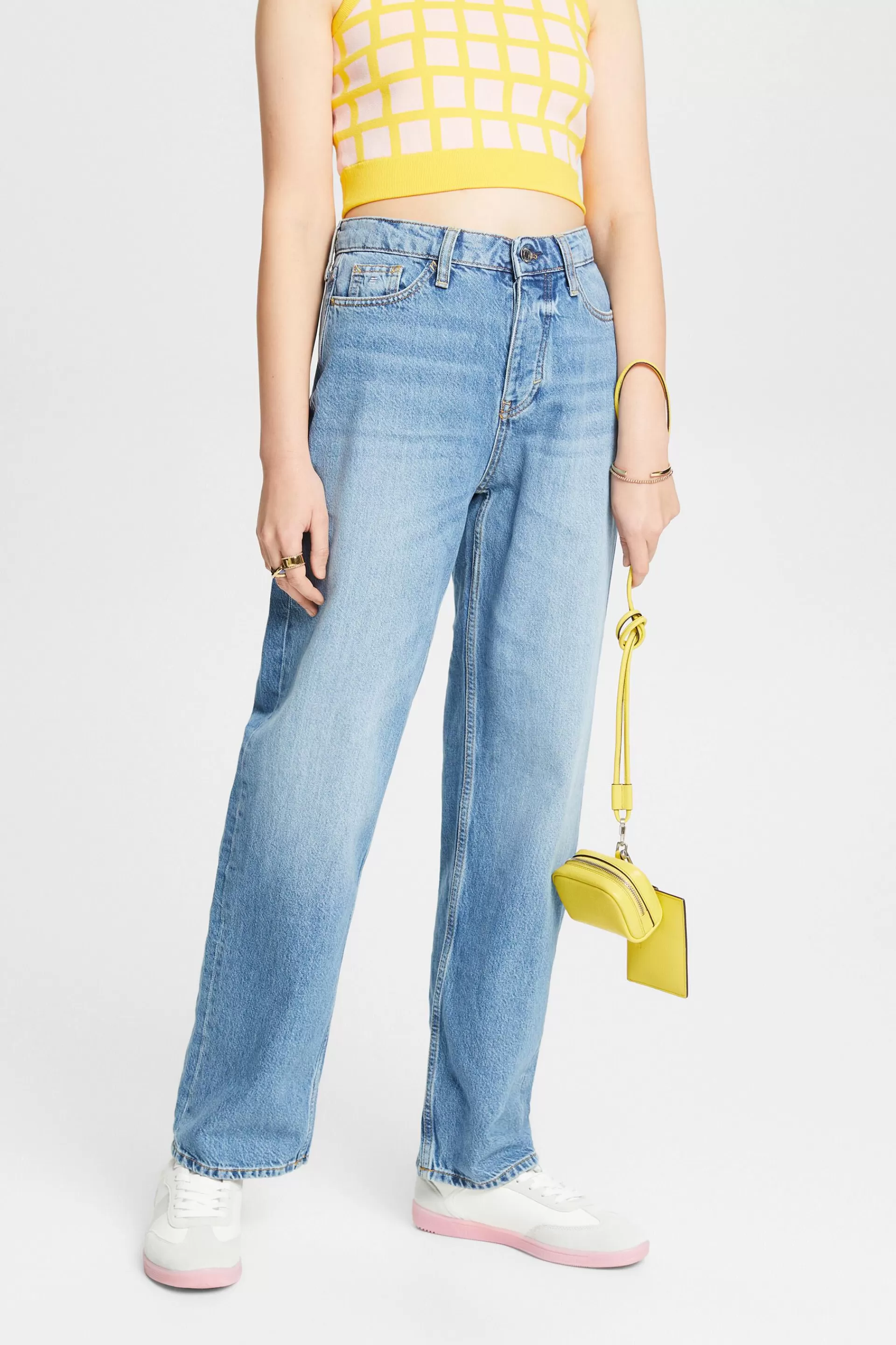 Gerade Retro-Jeans mit mittelhohem Bund-ESPRIT Best