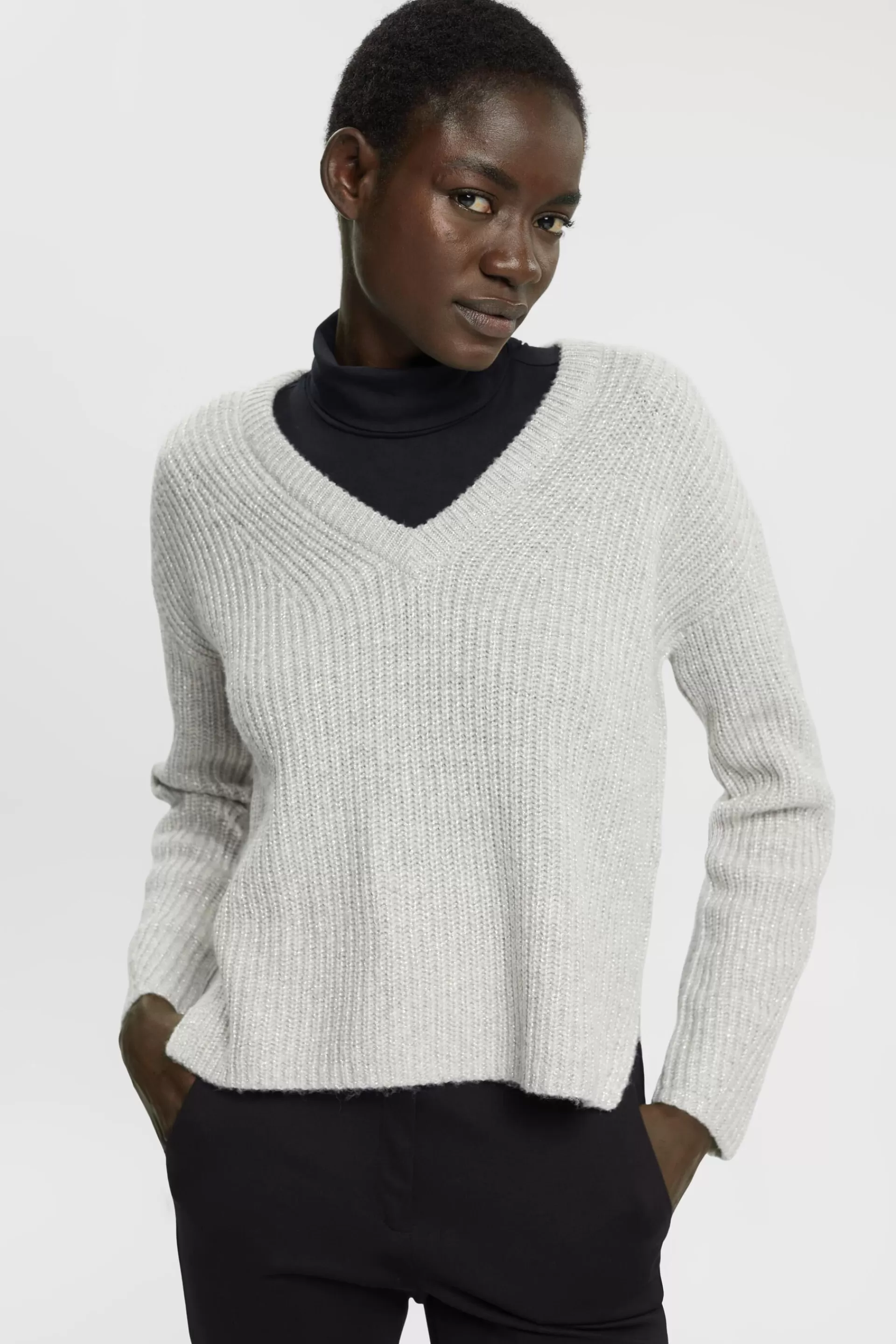 Gerippter Wollmix-Pullover-ESPRIT Shop