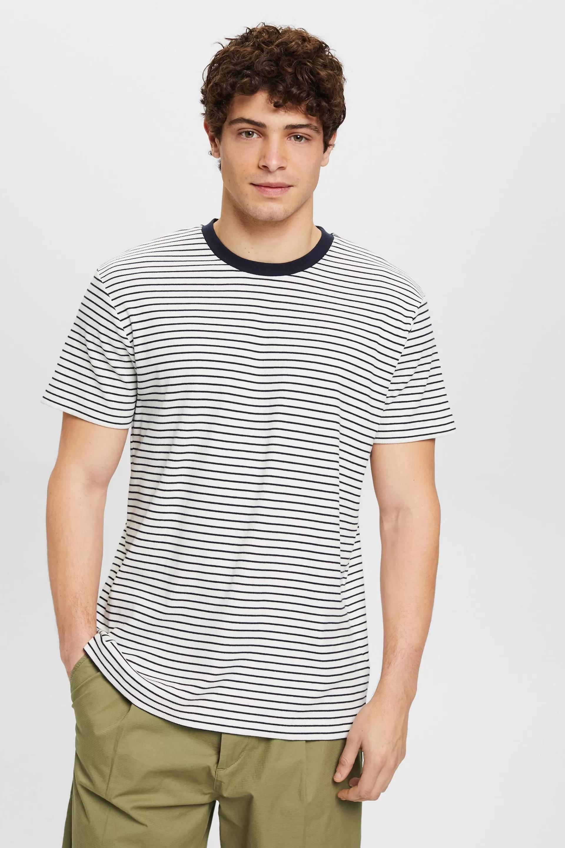 Geripptes, gestreiftes T-Shirt-ESPRIT Cheap