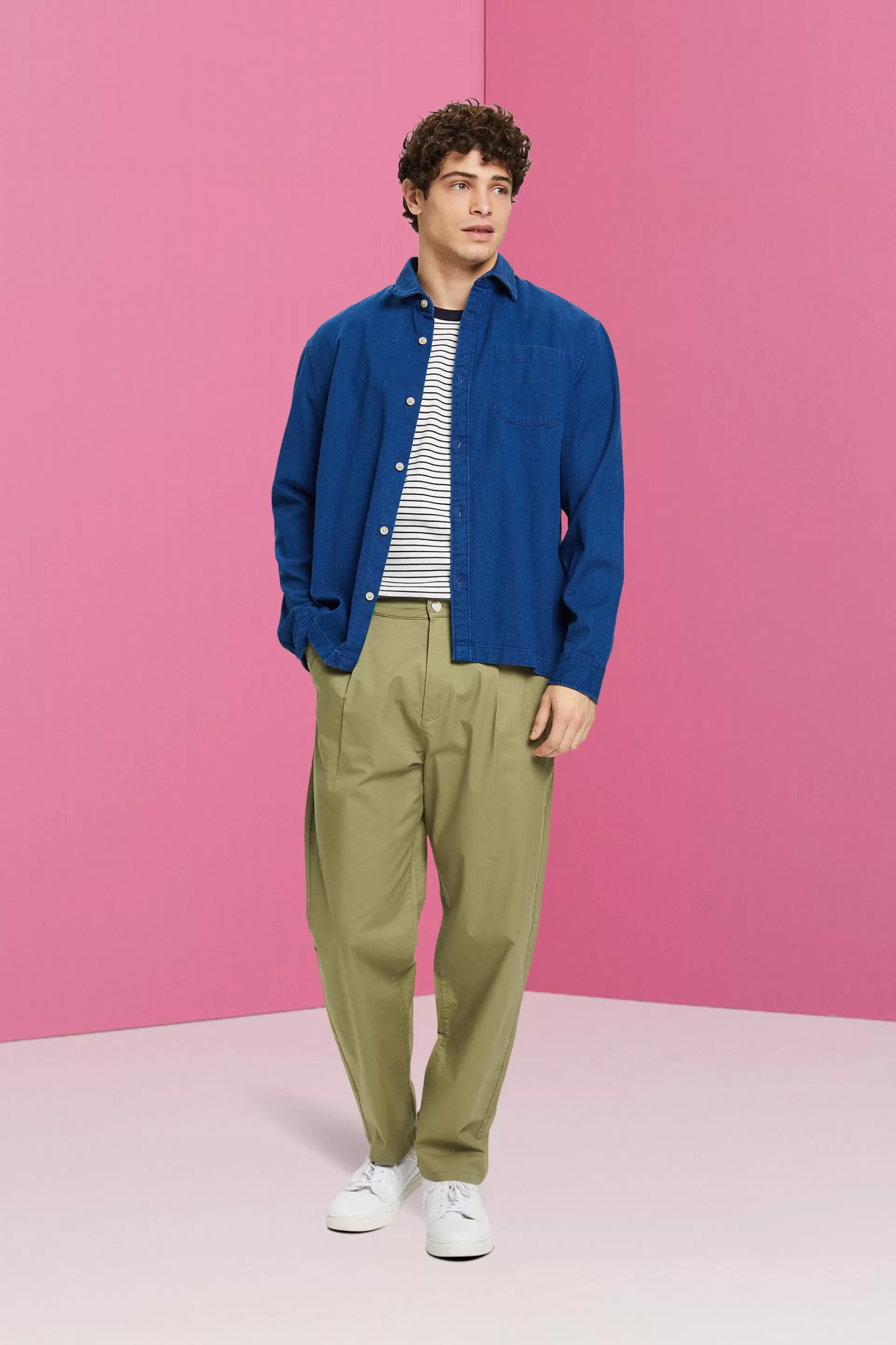 Geripptes, gestreiftes T-Shirt-ESPRIT Cheap