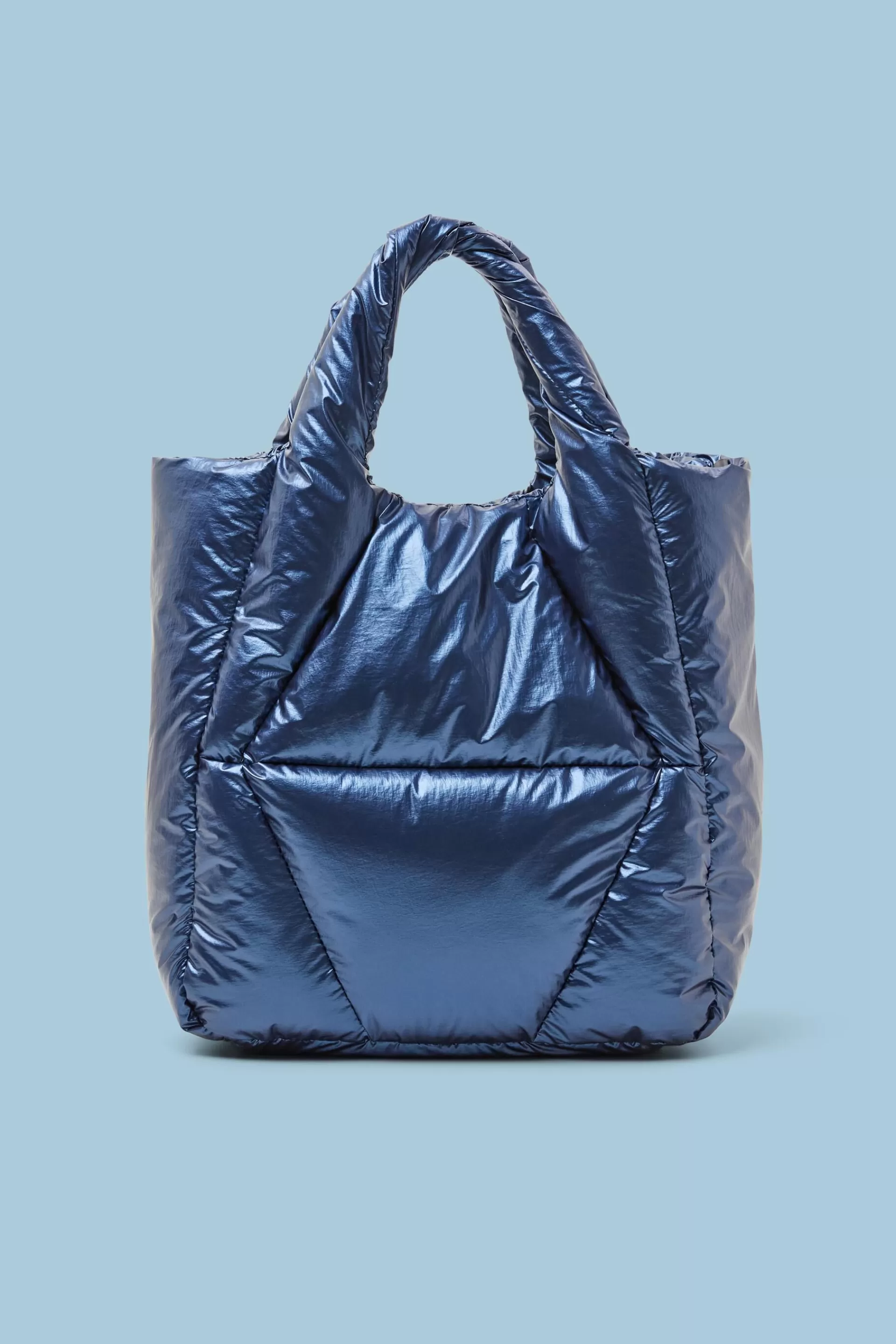 Gesteppte Tote Bag in Metallic-Optik-ESPRIT Fashion