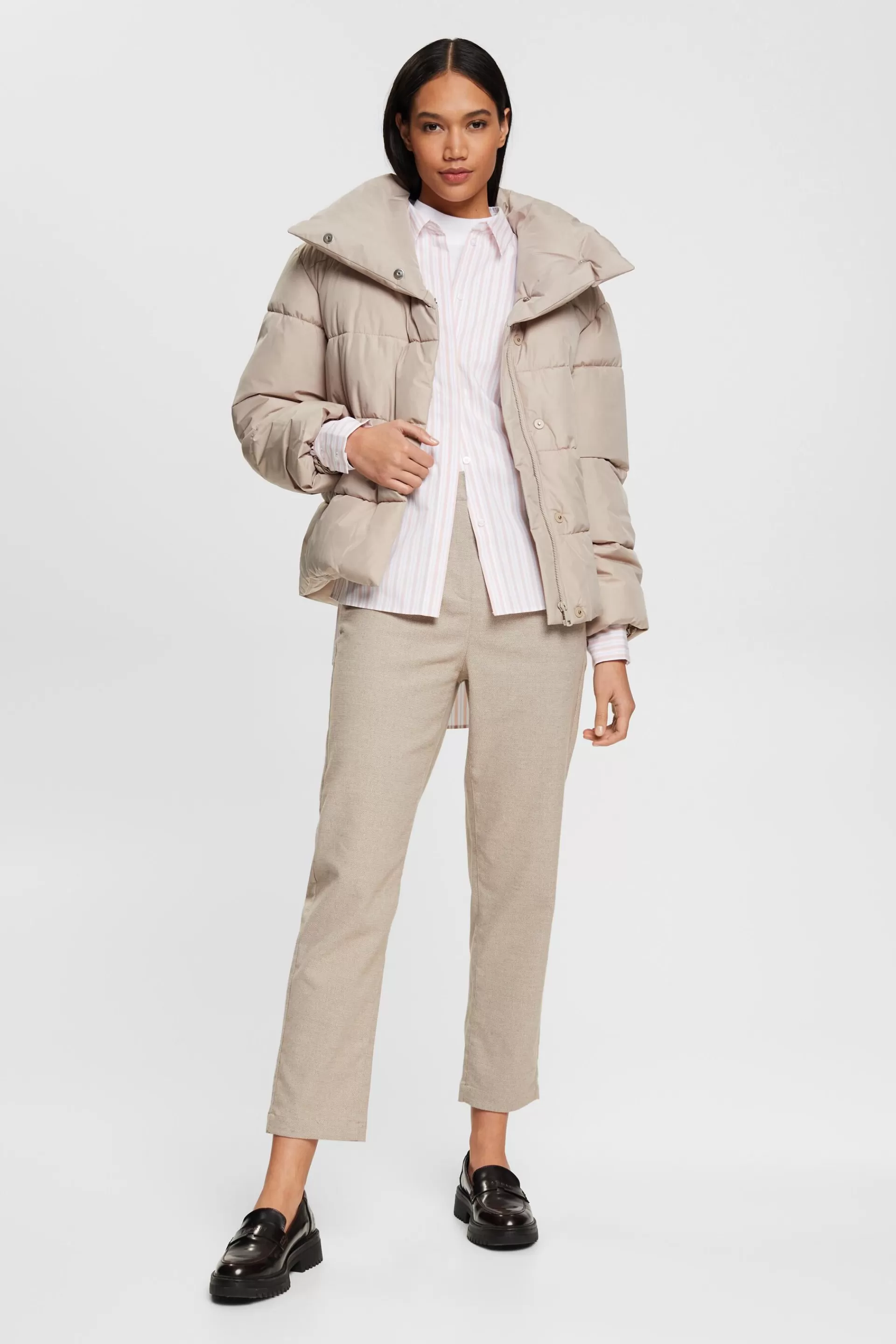 Gestreifte Oversize-Bluse in High-Low-Form-ESPRIT Cheap