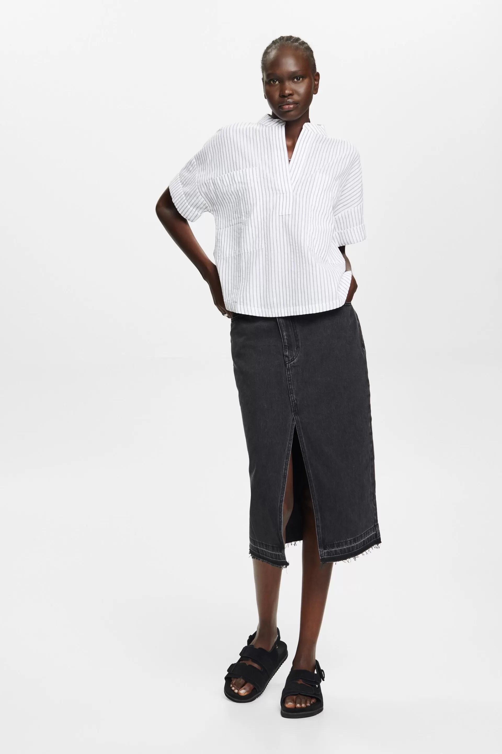 Gestreifte Oversized-Bluse-ESPRIT Outlet