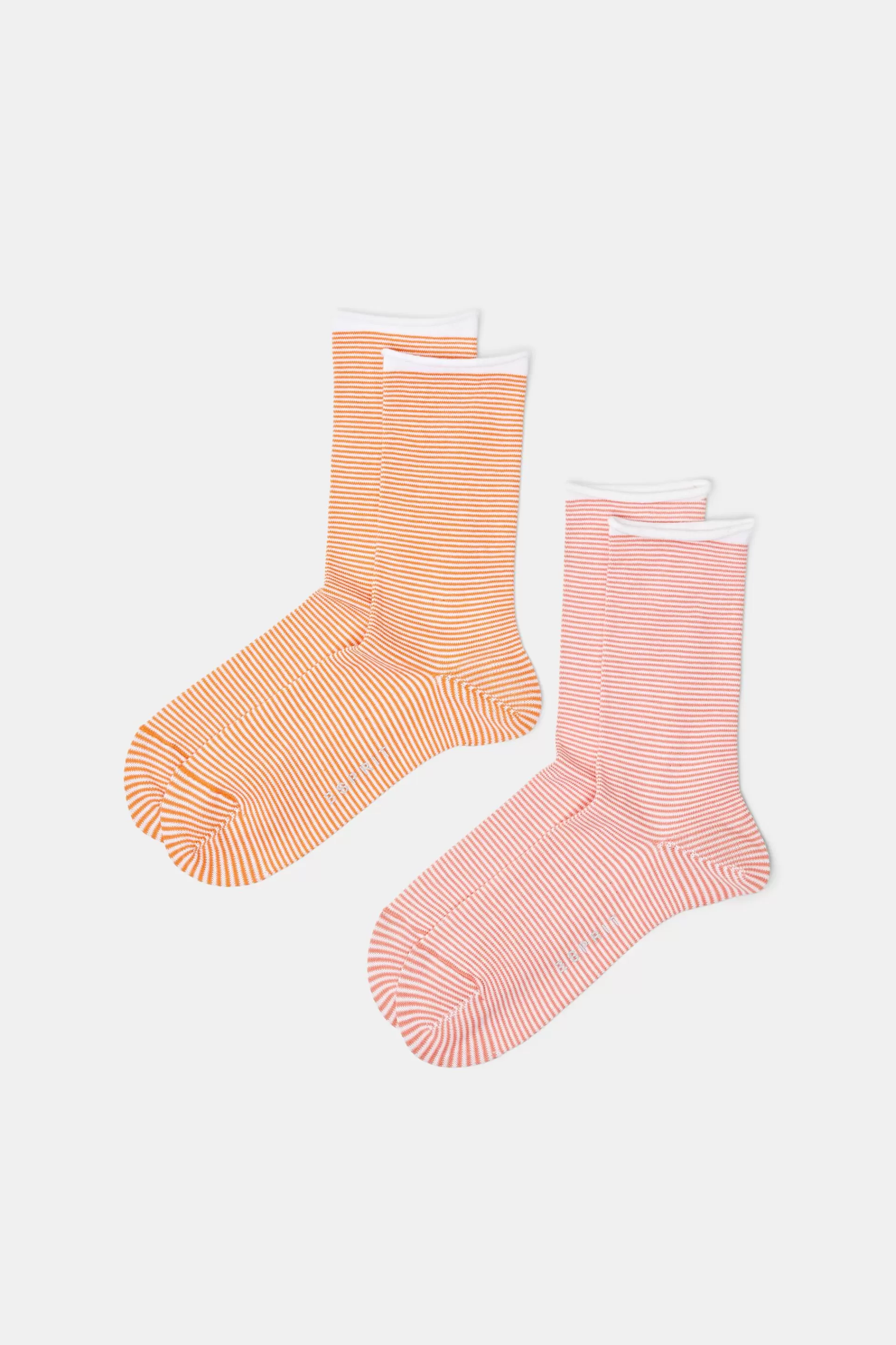 Gestreifte Socken mit Rollrand, Bio-Baumwolle-ESPRIT Store