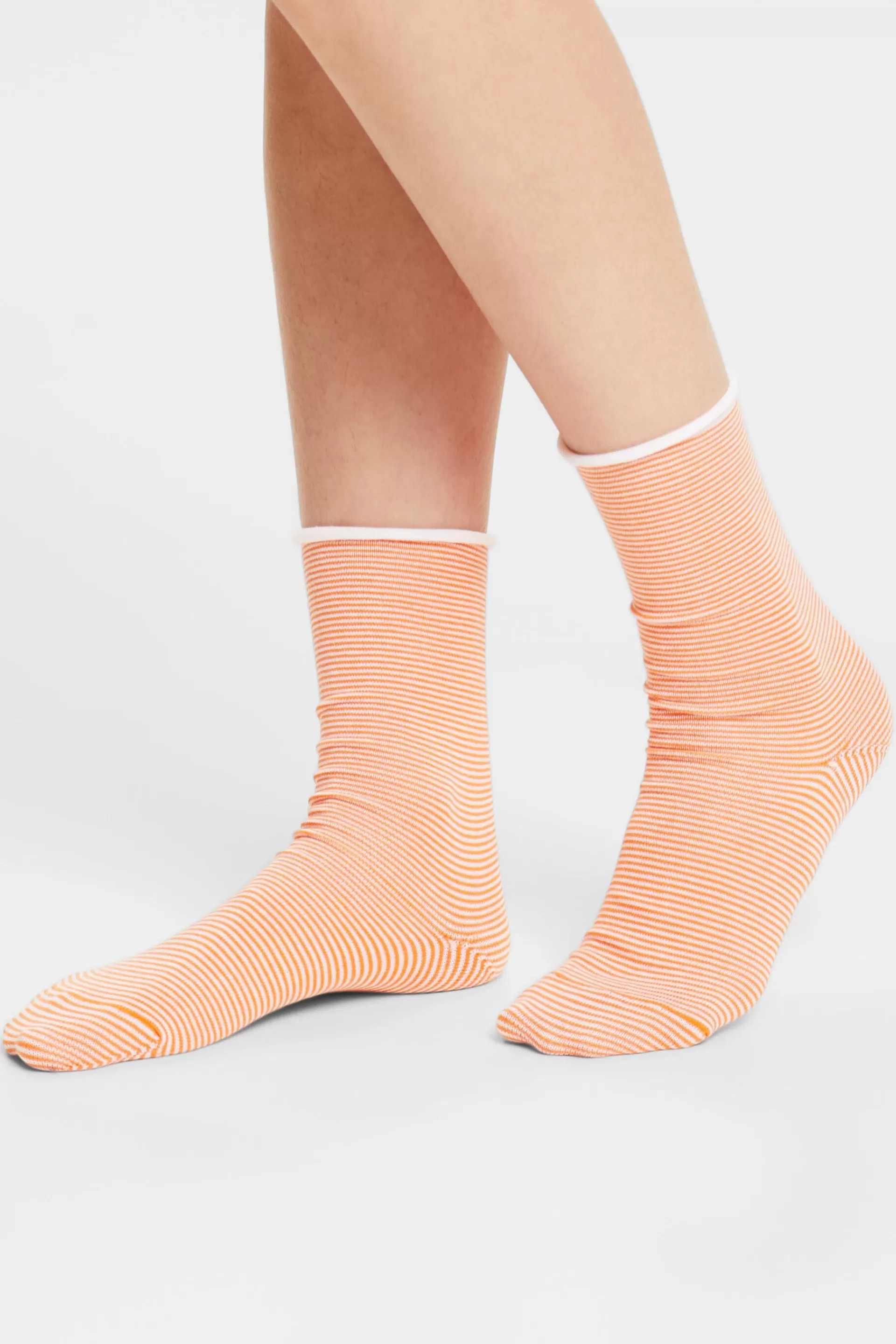 Gestreifte Socken mit Rollrand, Bio-Baumwolle-ESPRIT Store