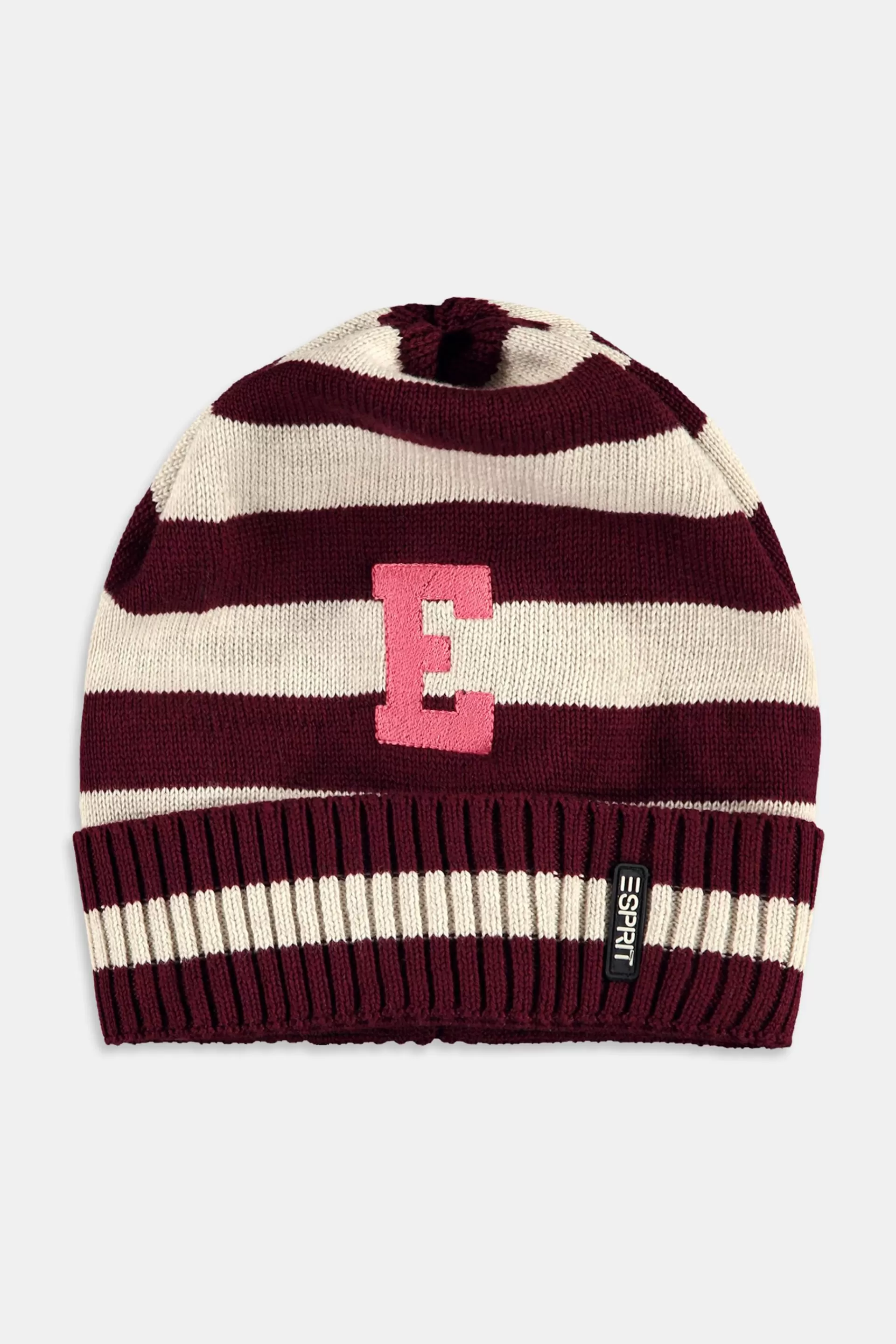 Gestreifte Strick-Beanie mit gesticktem Lettering-ESPRIT Flash Sale