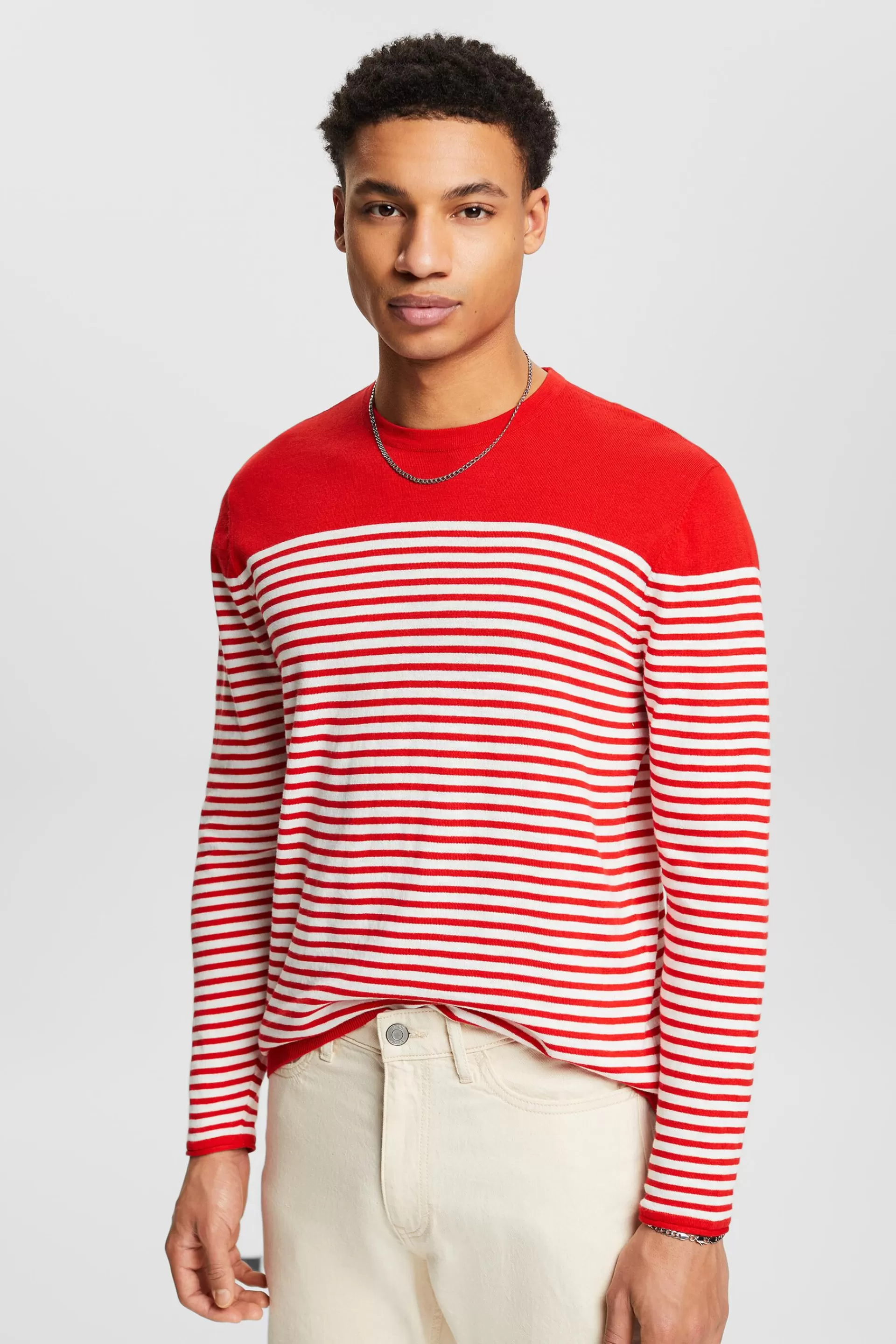 Gestreifter Baumwollpullover-ESPRIT Hot