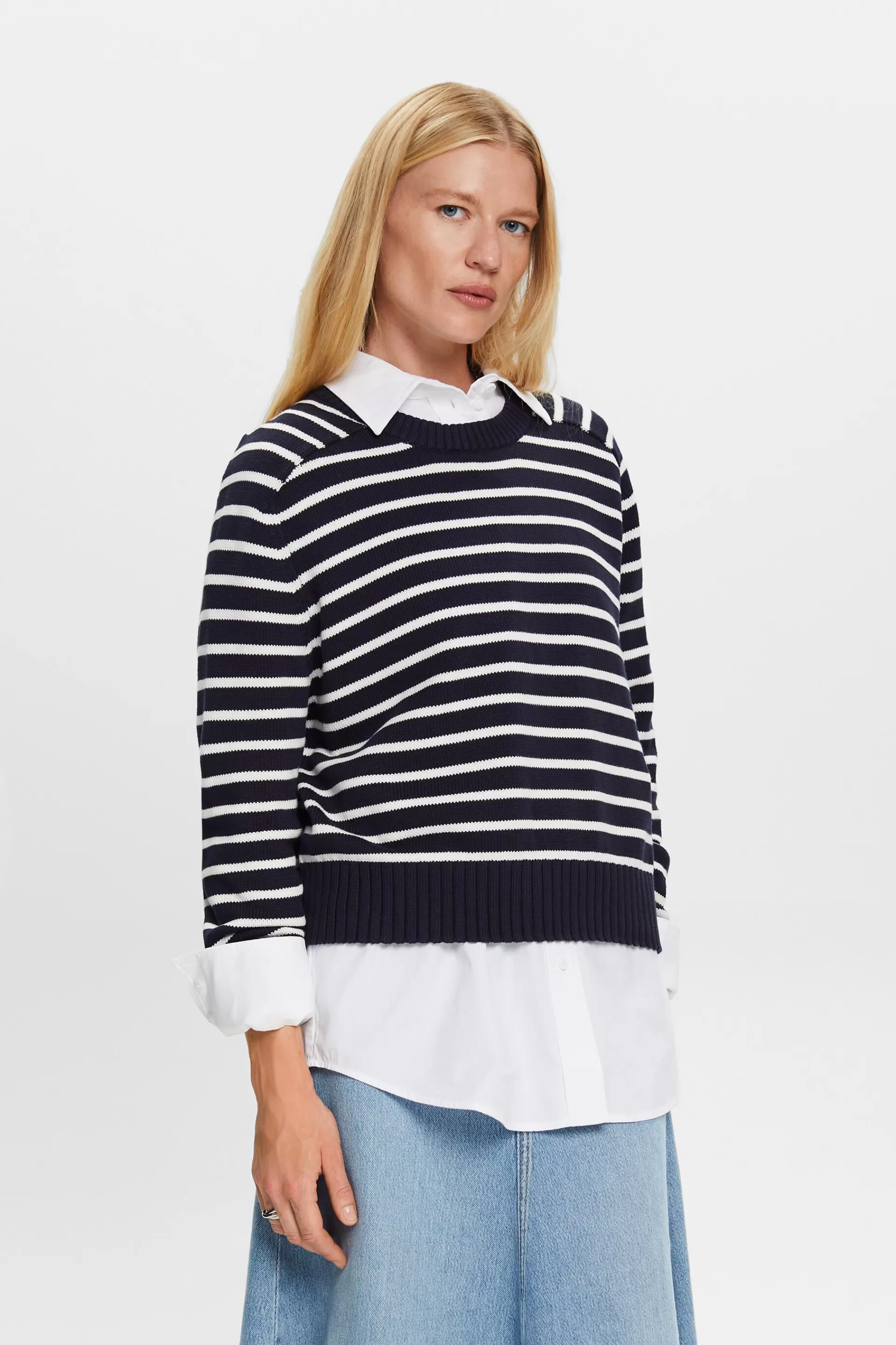Gestreifter Pullover, 100 % Baumwolle-ESPRIT New