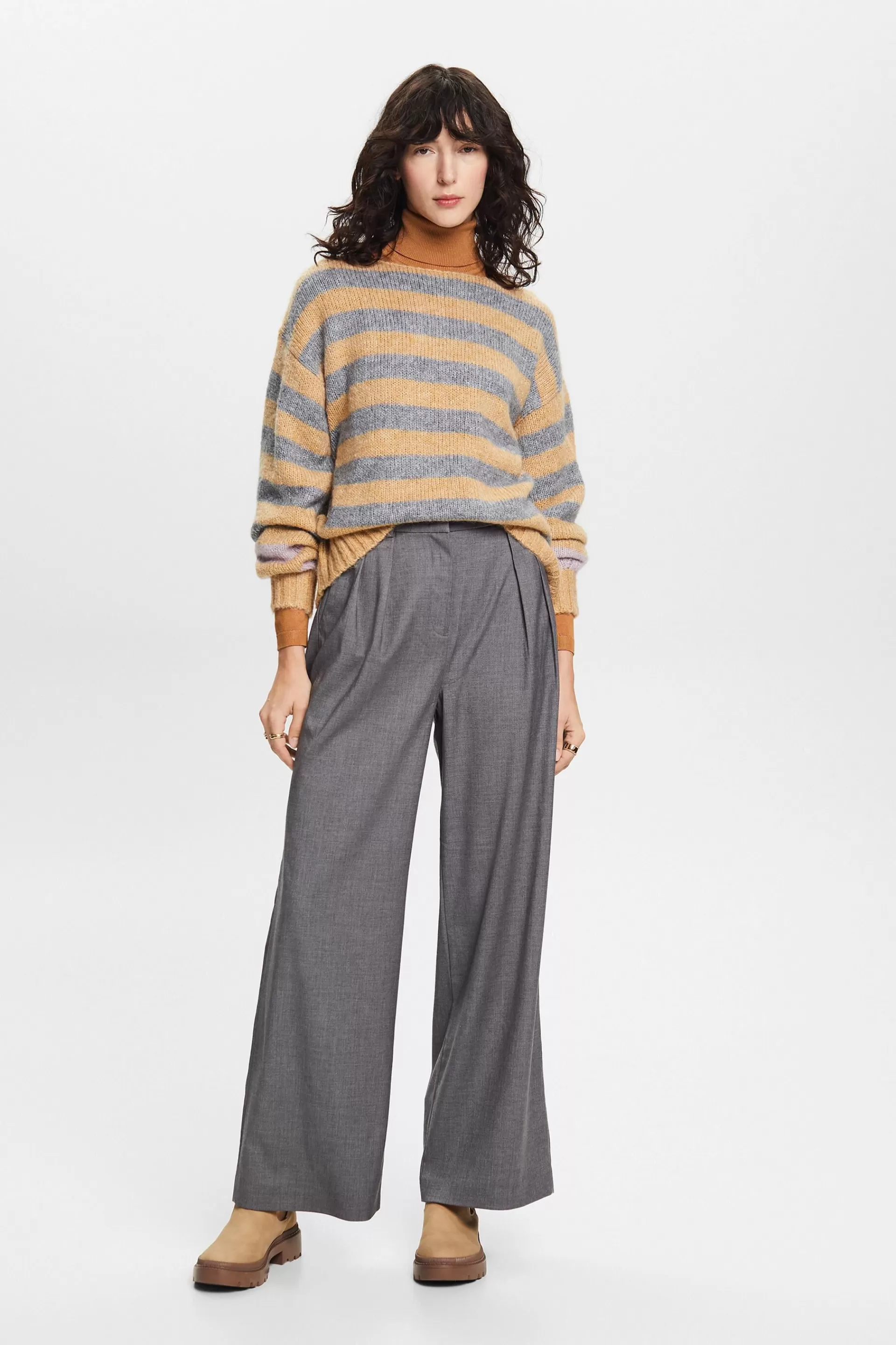 Gestreifter Pullover aus Wolle-Mohair-Mix-ESPRIT Clearance