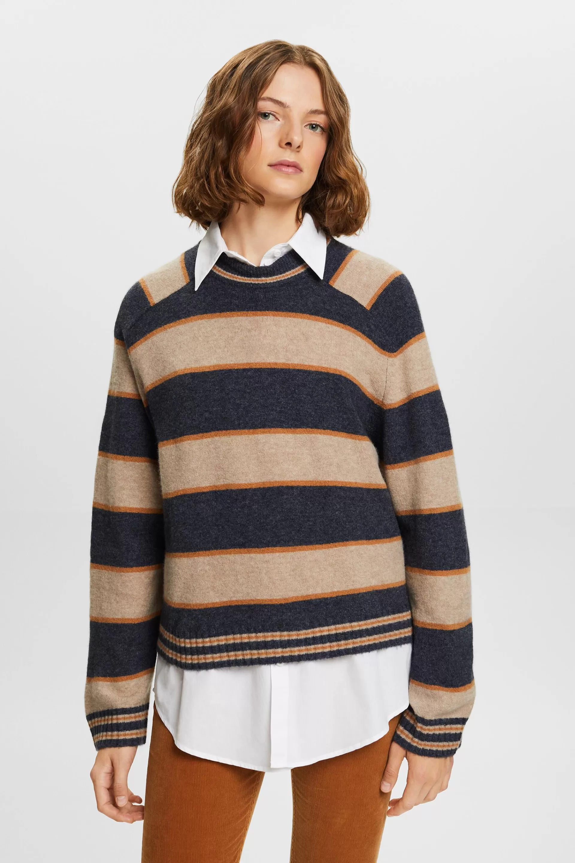 Gestreifter Pullover aus Wollmix-ESPRIT Store