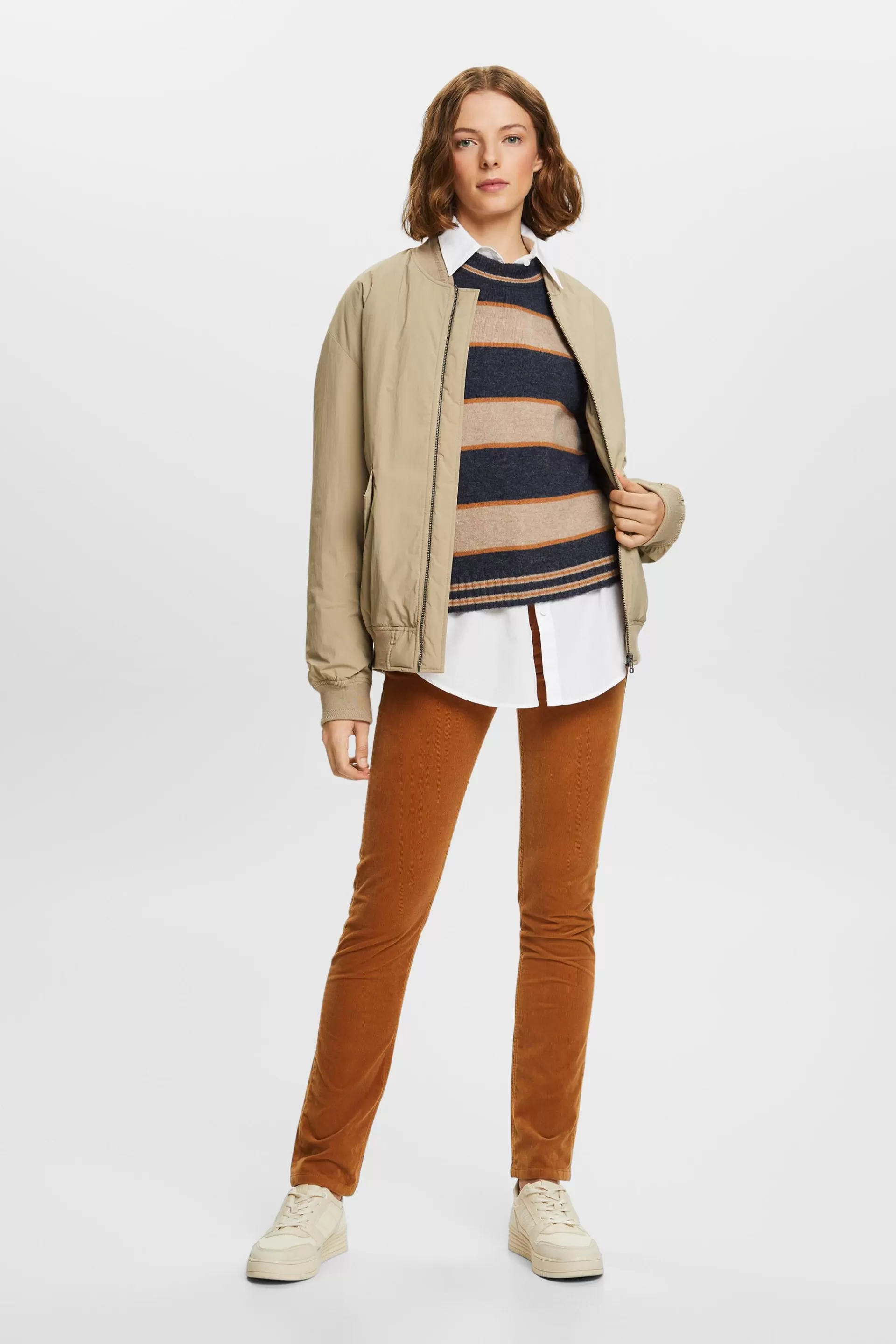 Gestreifter Pullover aus Wollmix-ESPRIT Store
