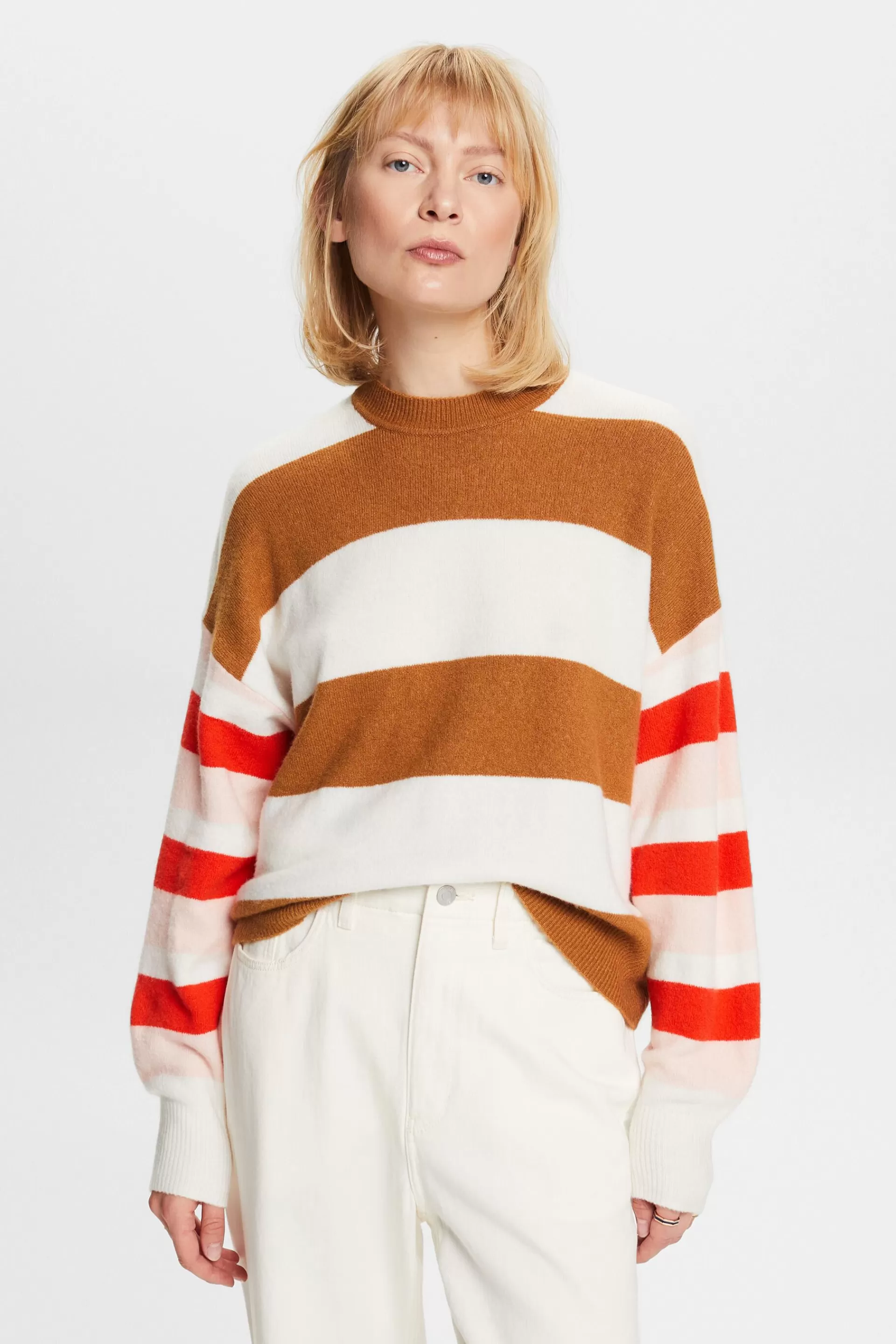 Gestreifter Pullover aus Wollmix-ESPRIT Sale
