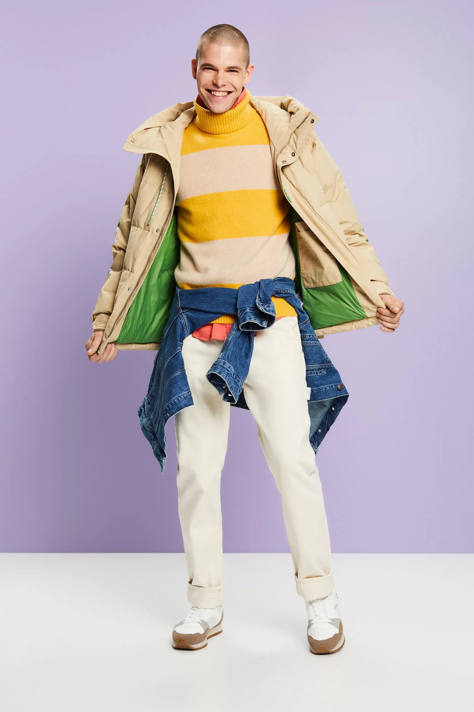 Gestreifter Rollkragenpullover aus Kaschmir-ESPRIT Cheap