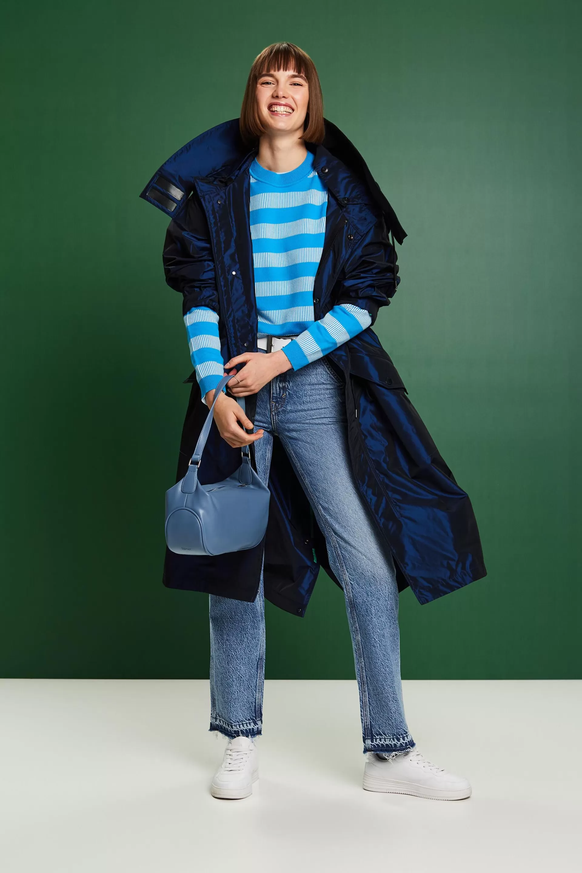 Gestreifter Rundhals-Jacquardpullover-ESPRIT Clearance