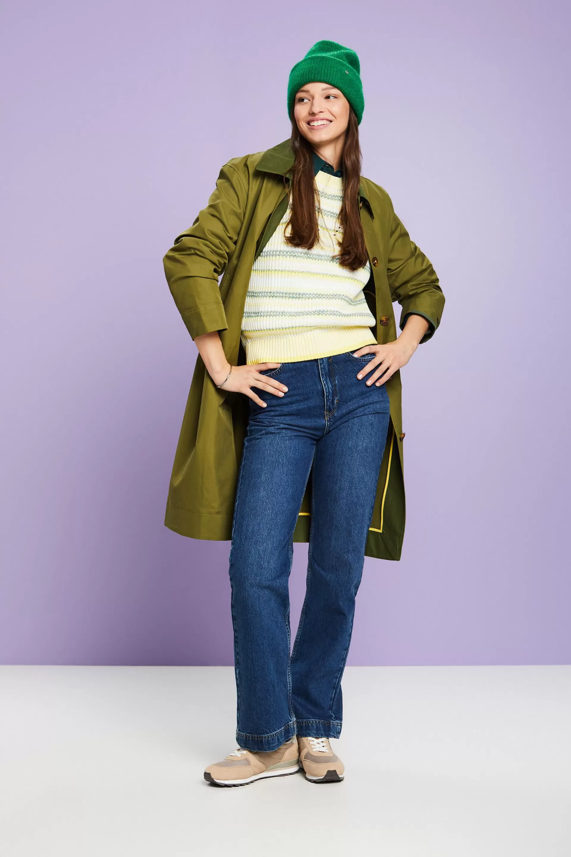 Gestreifter Rundhals-Pullover-ESPRIT Store