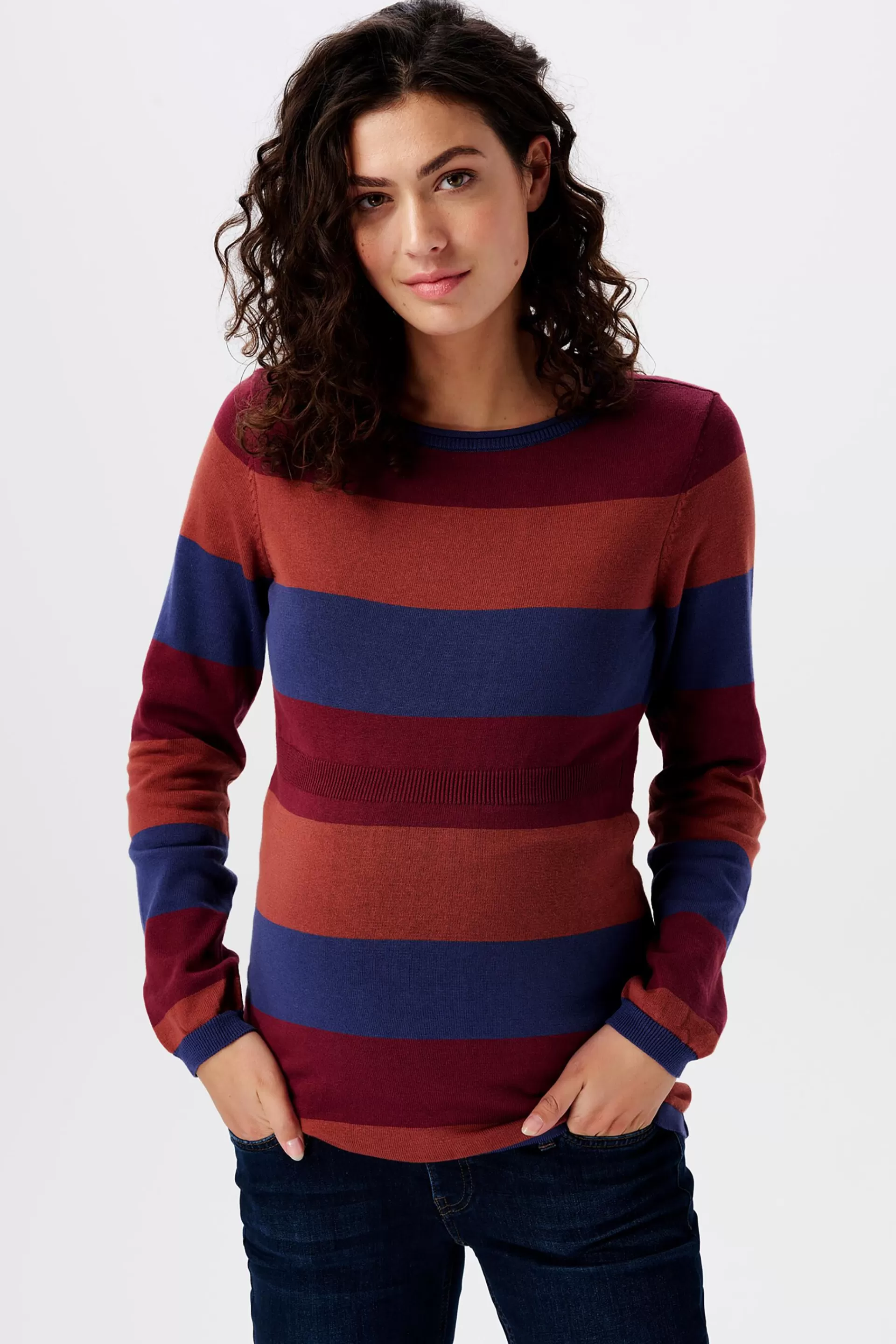 Gestreifter Rundhals-Pullover-ESPRIT Store
