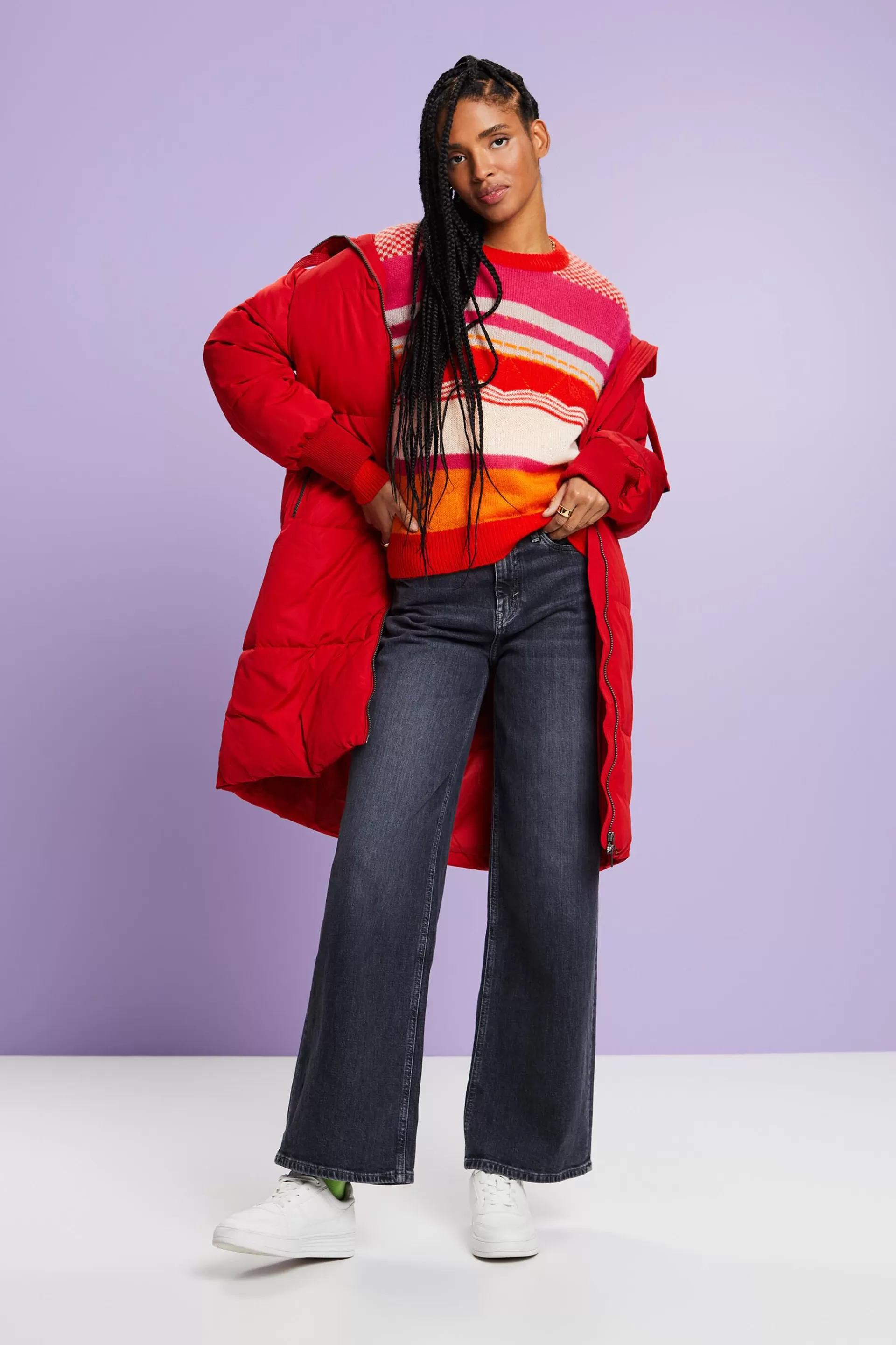 Gestreifter Rundhals-Pullover-ESPRIT Best Sale